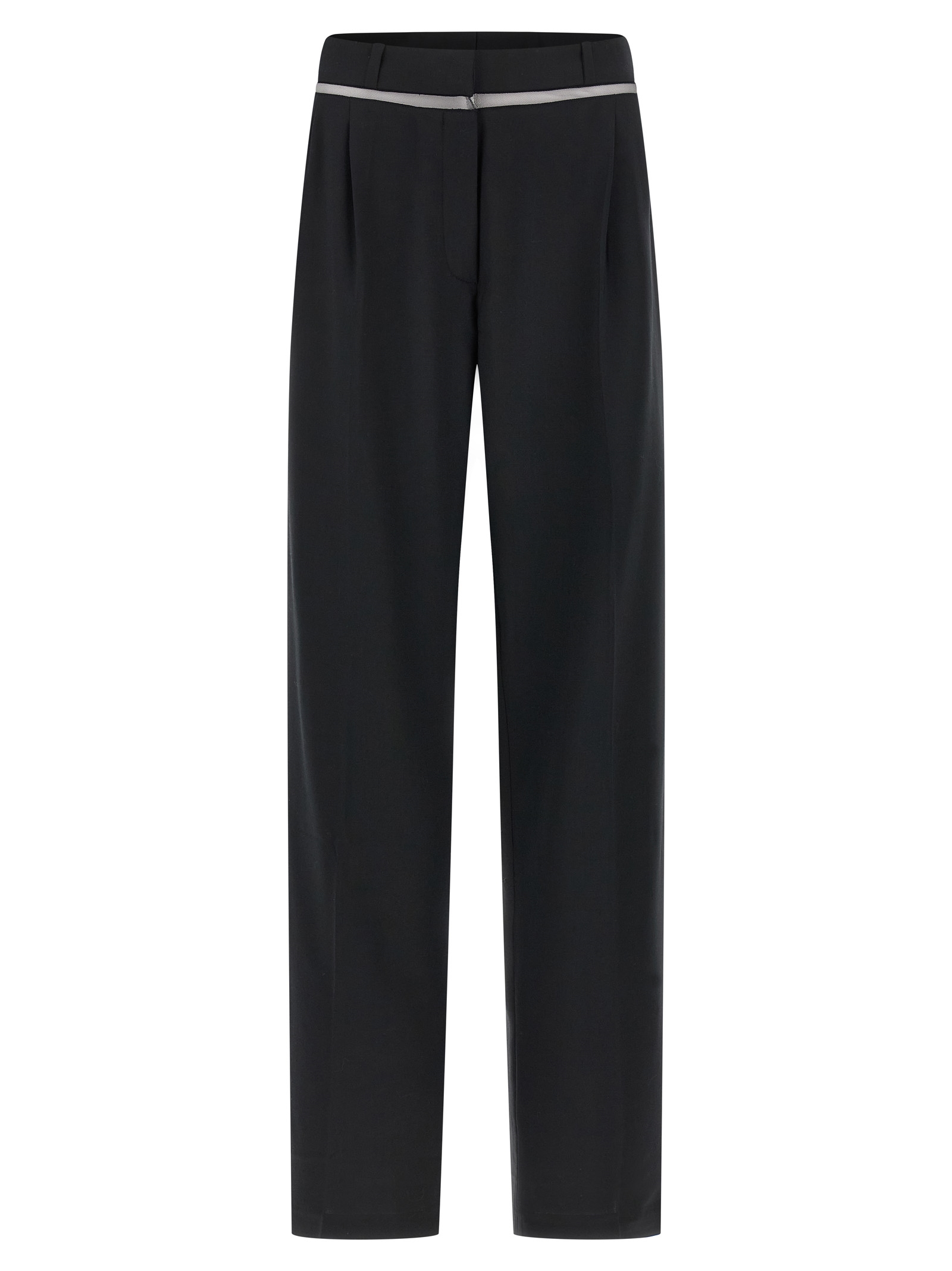 Black Virgin Wool Casual Pants