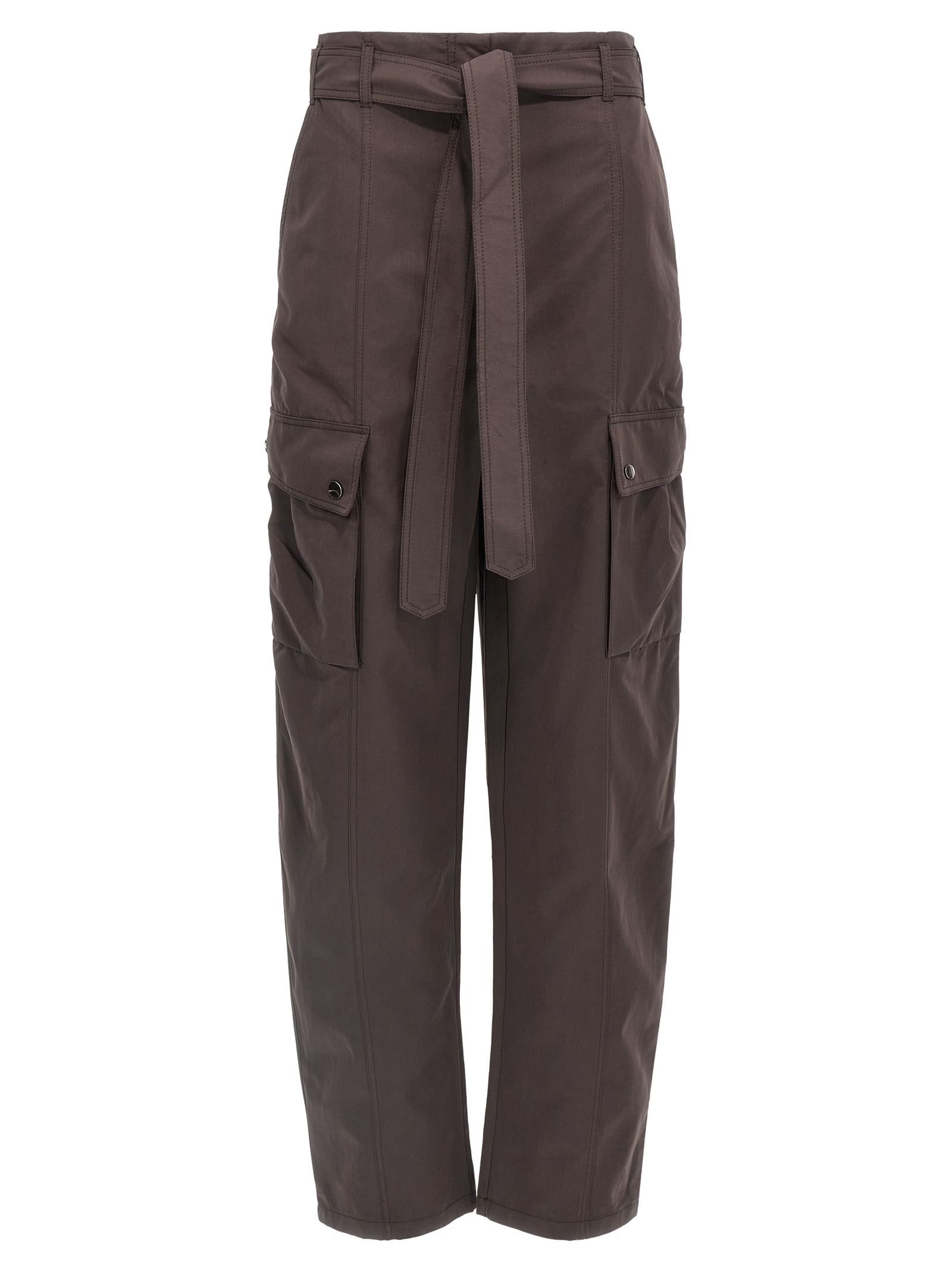 Brown Polyester Cargo Pants