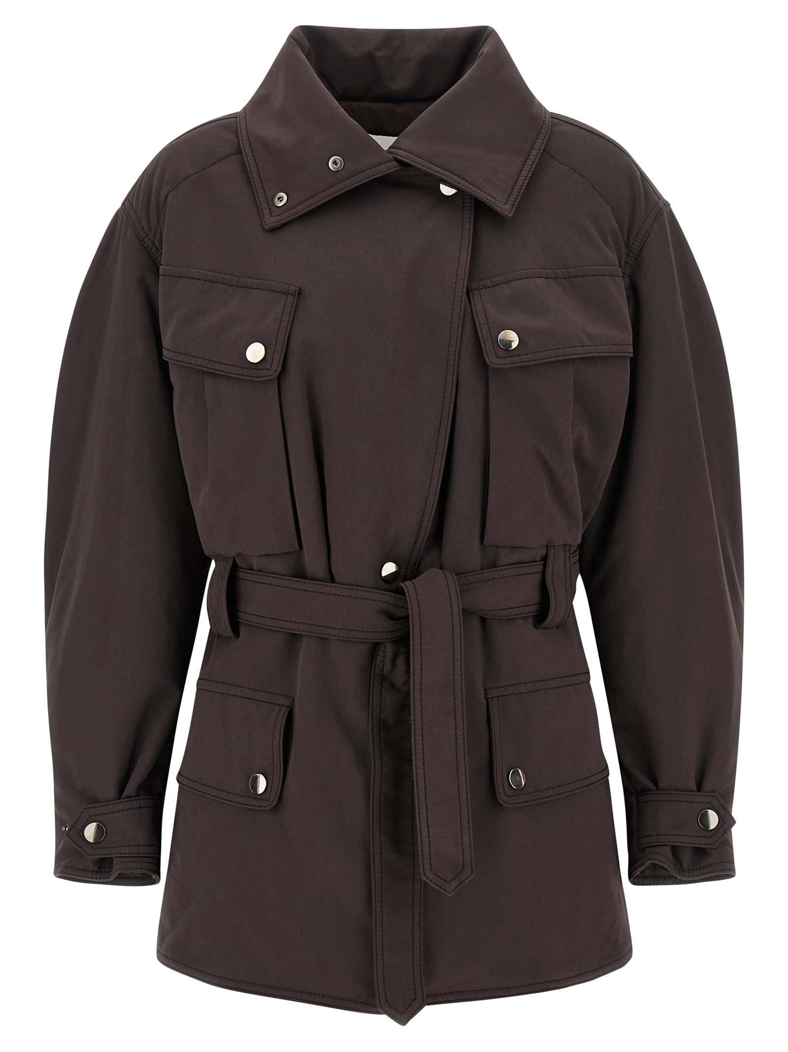 Brown Polyester Parka