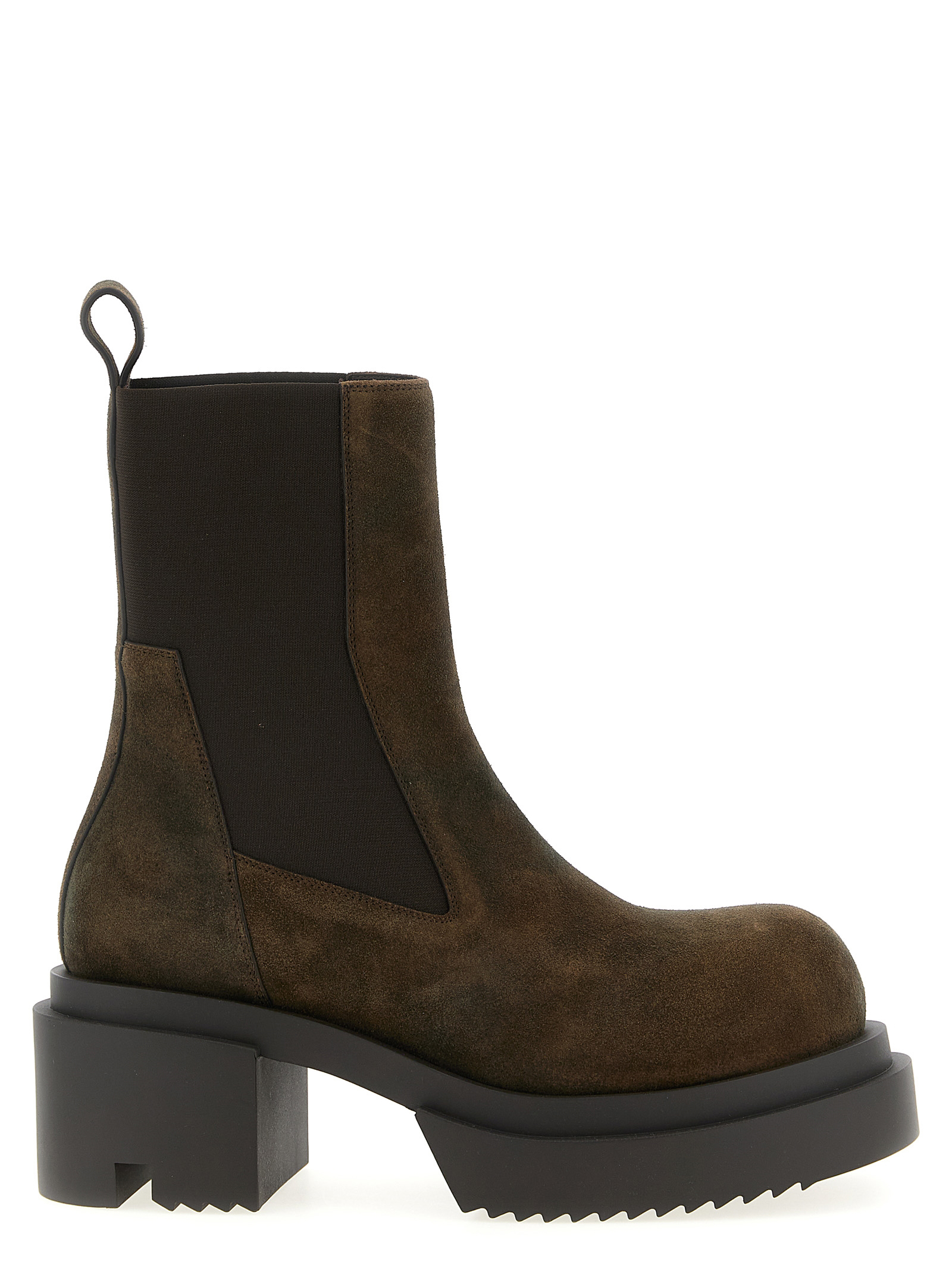 Rick Owens Brown Calfskin Ankle Boots - Men