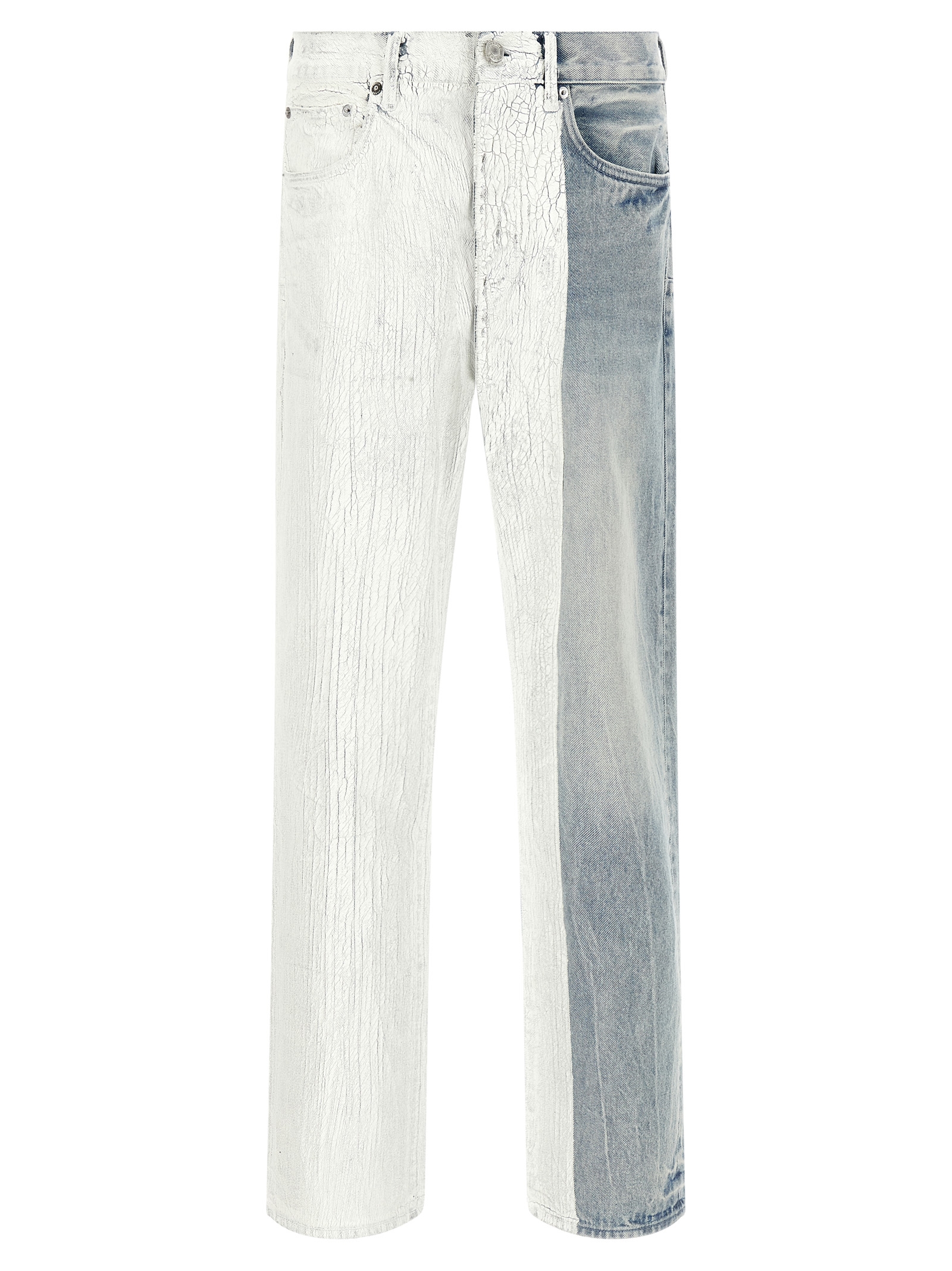 Blue Cotton Straight-Leg Jeans