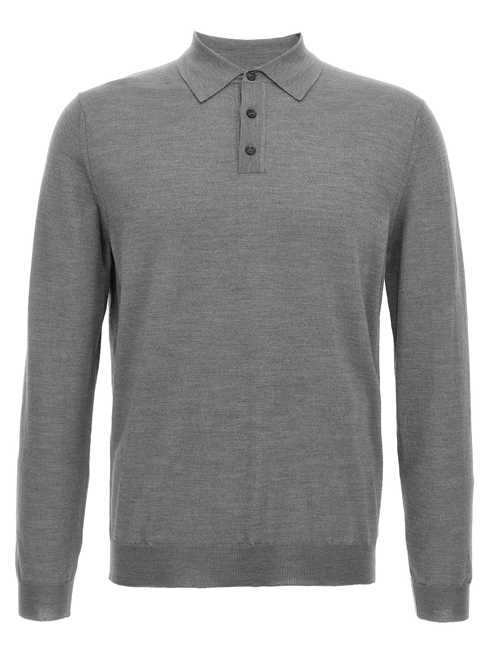 Gray Cashmere Polo Shirt