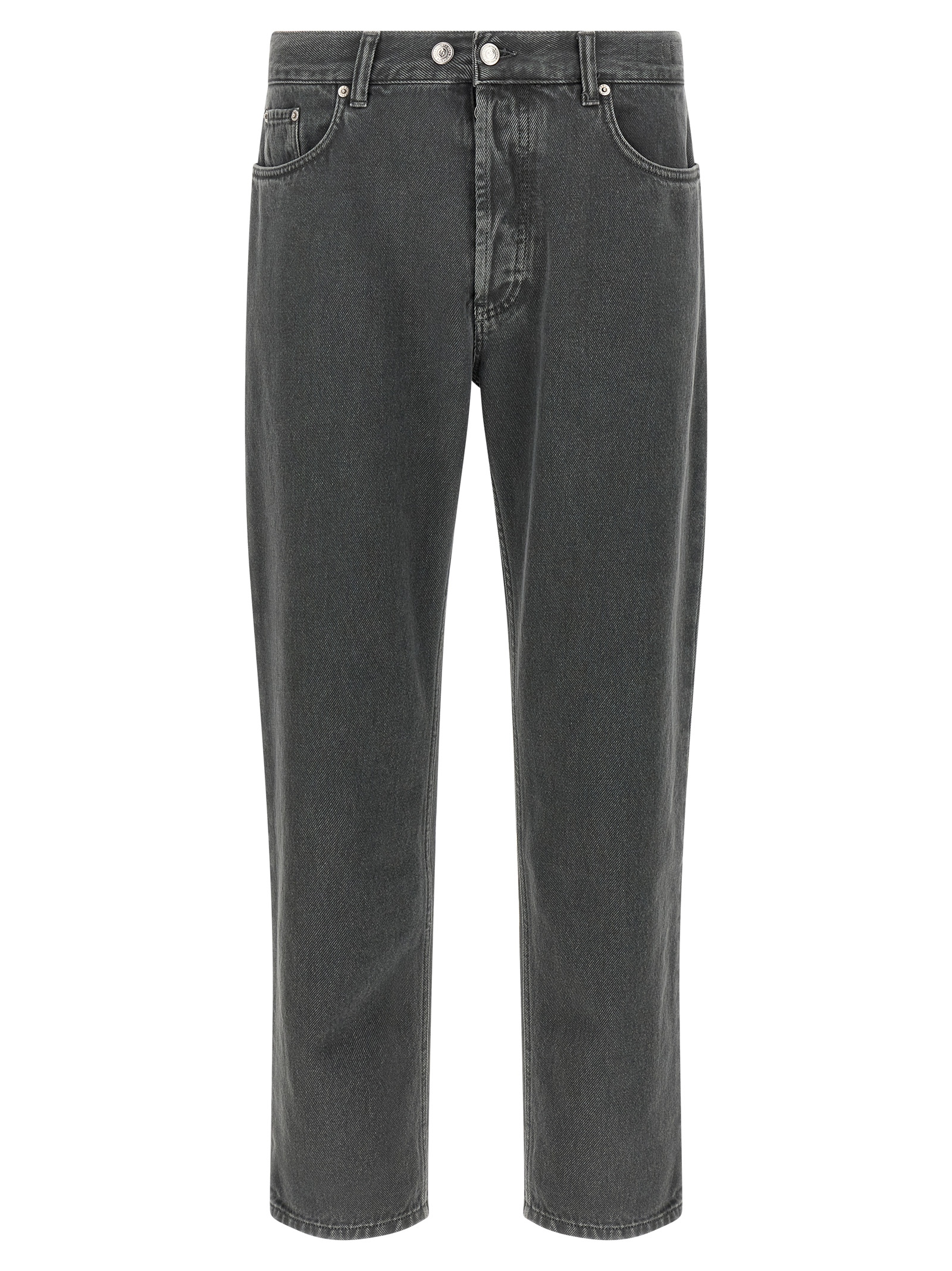 Gray Cotton Cropped Jeans