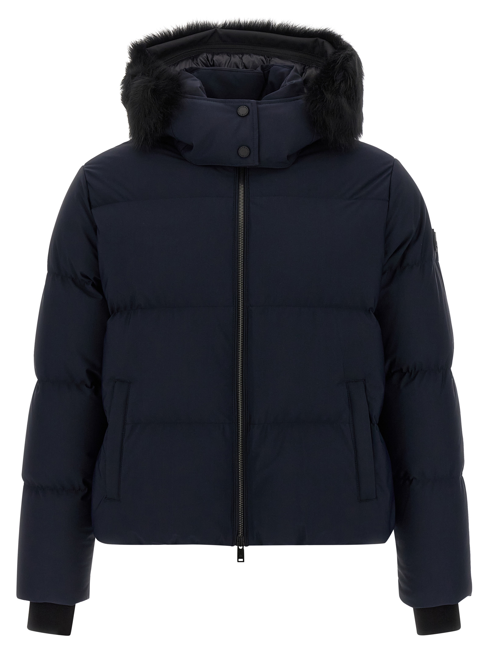 Blue Nylon Full-Length Jacket