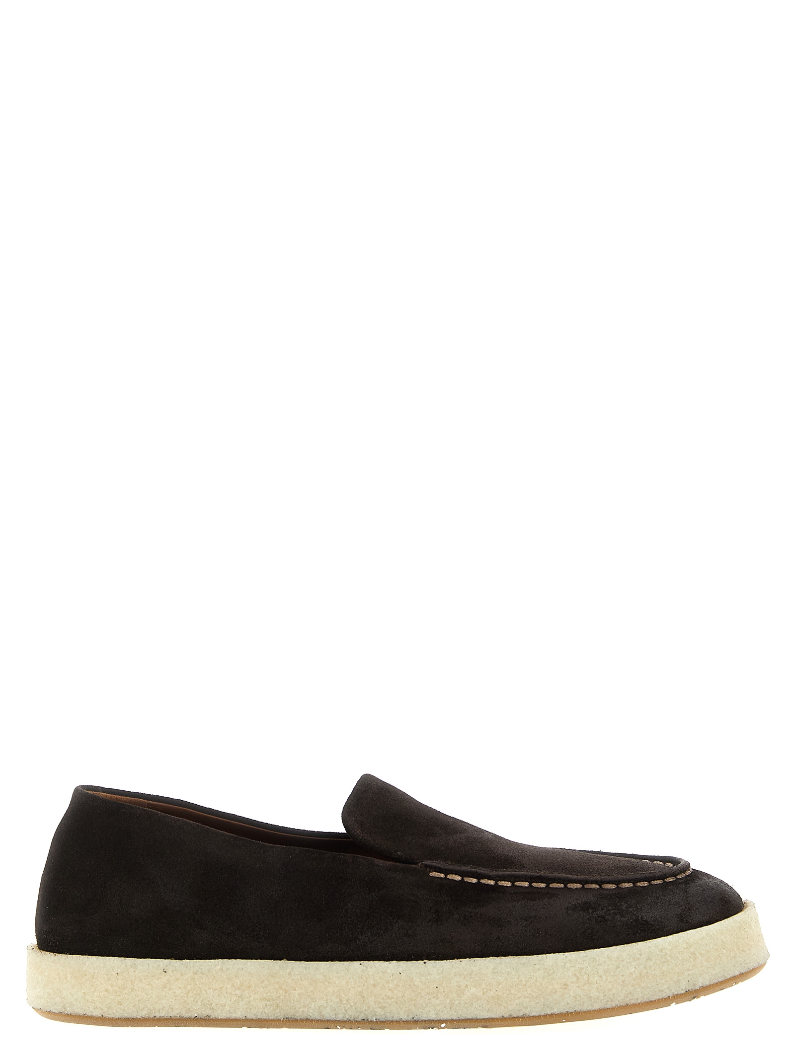 Brown Leather Slip-On Loafers