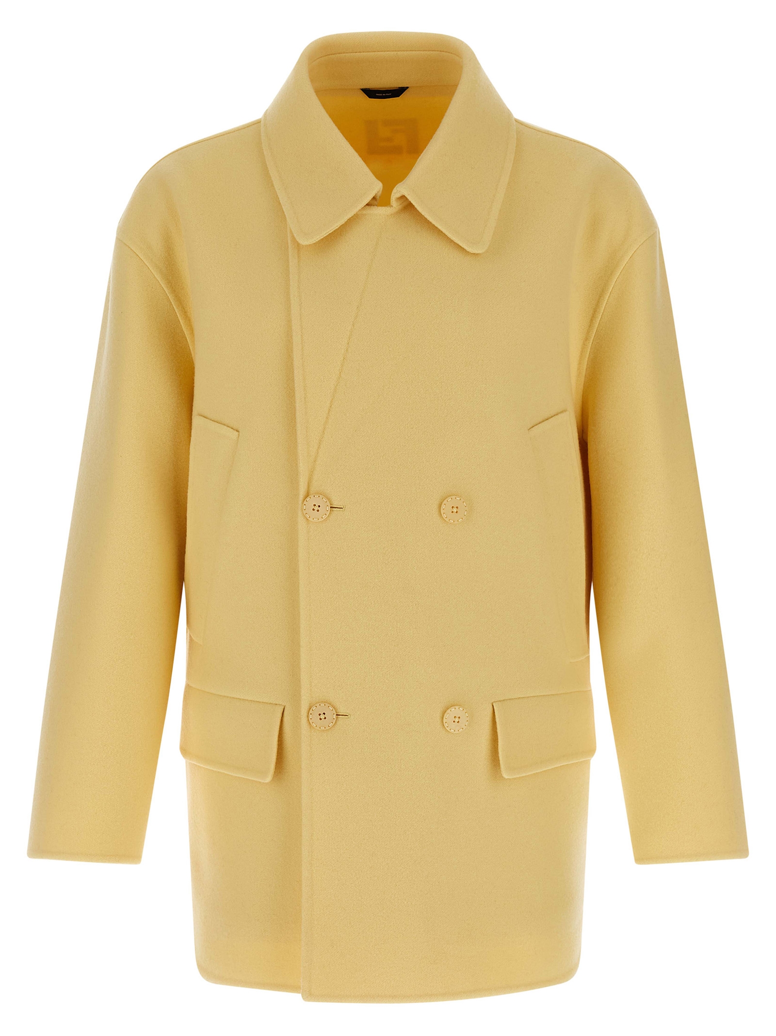 Bicolor Virgin Wool Coat