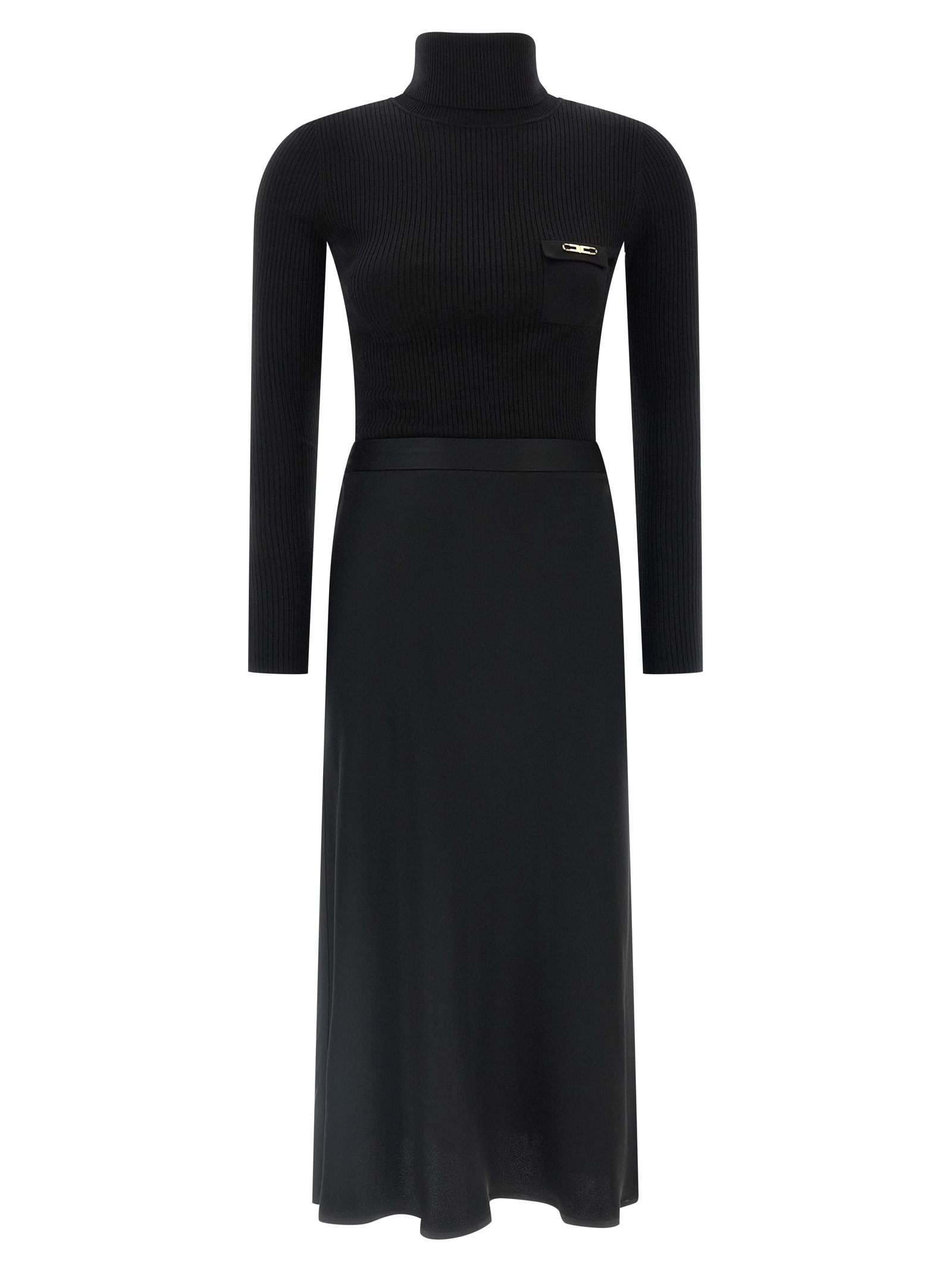 Black Lycra Midi Dress