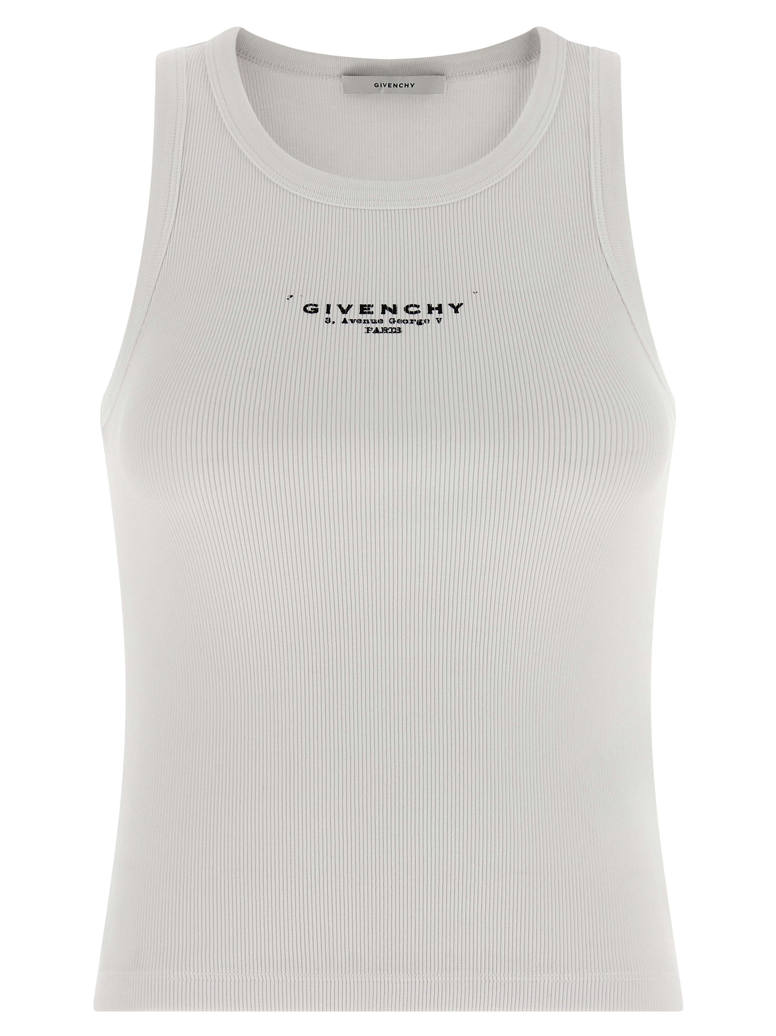 White Cotton Sleeveles T-Shirt