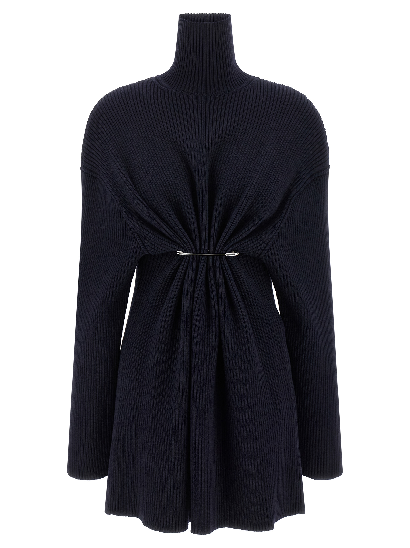 Blue Wool Short Dress