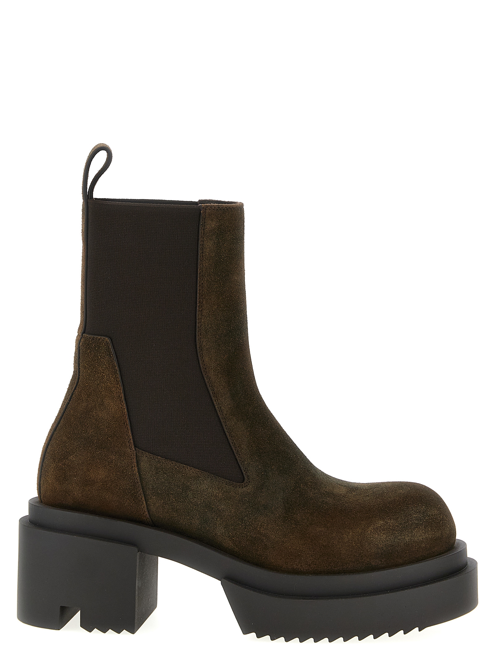 Rick Owens Brown Bovine Leather Chelsea Boots - Women