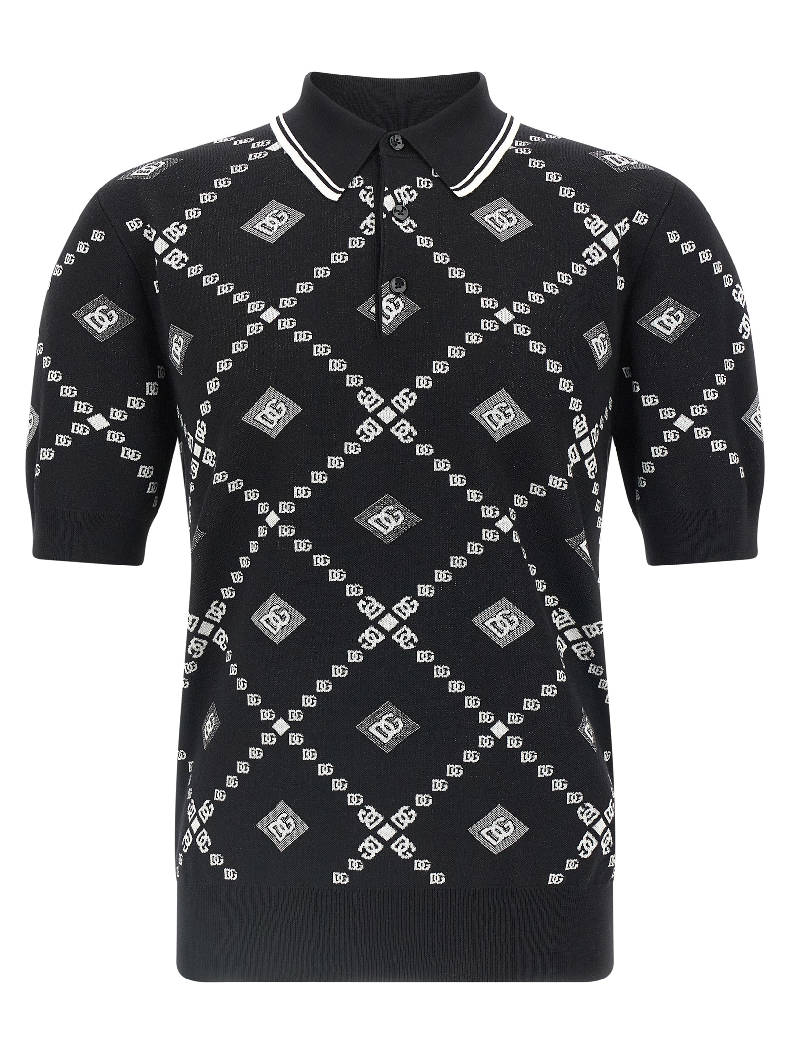 Bicolor Cashmere Polo Shirt