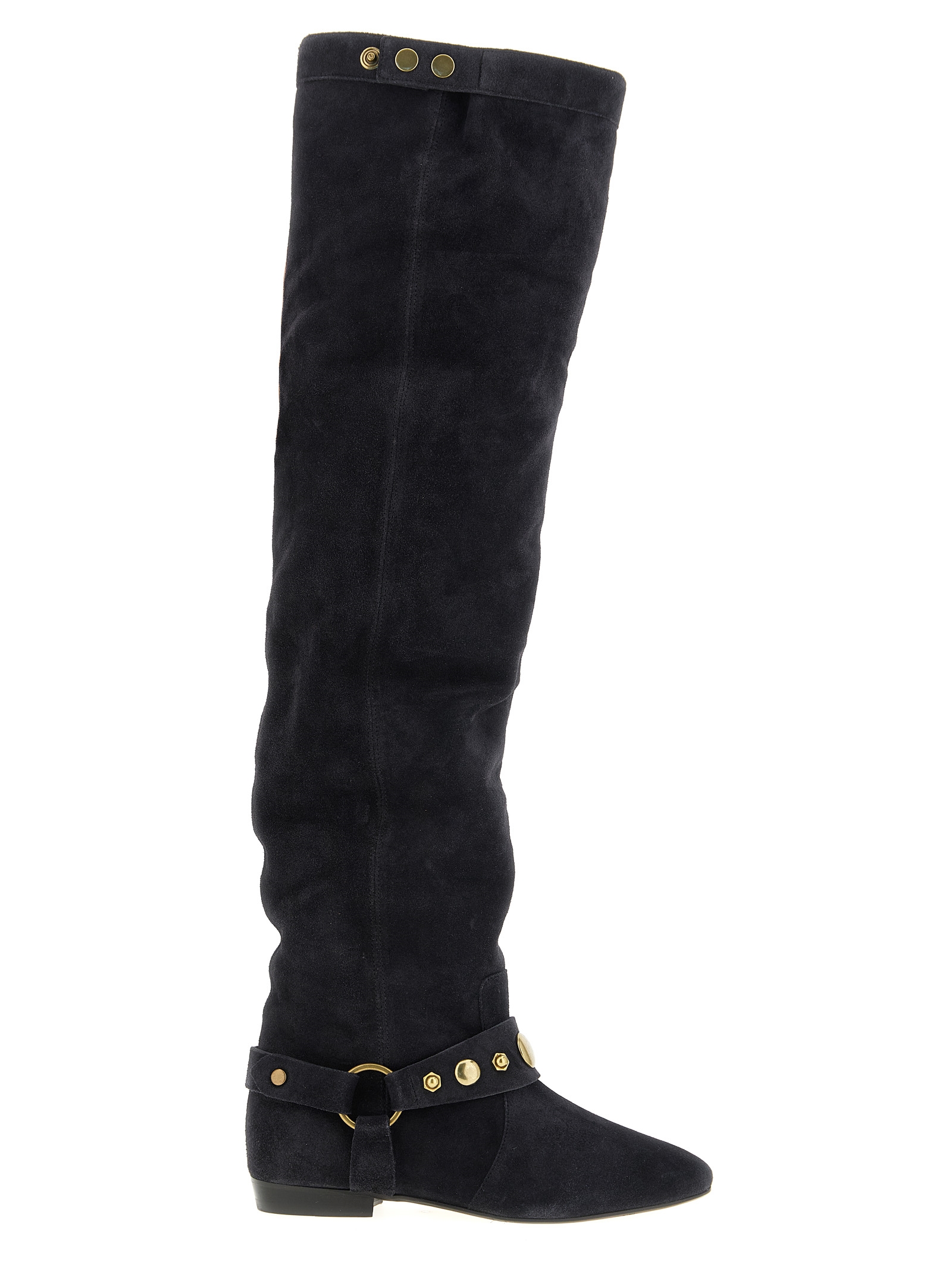 Black Calfskin Over The Knee