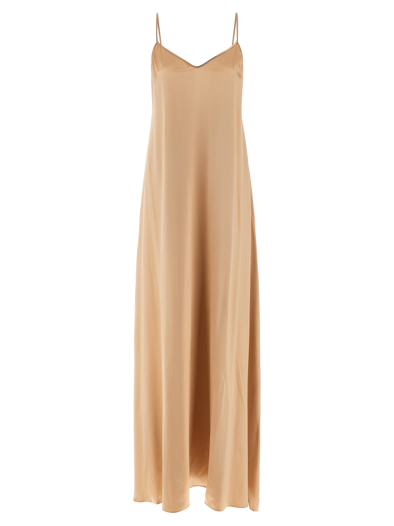 Beige Viscose Long Dress