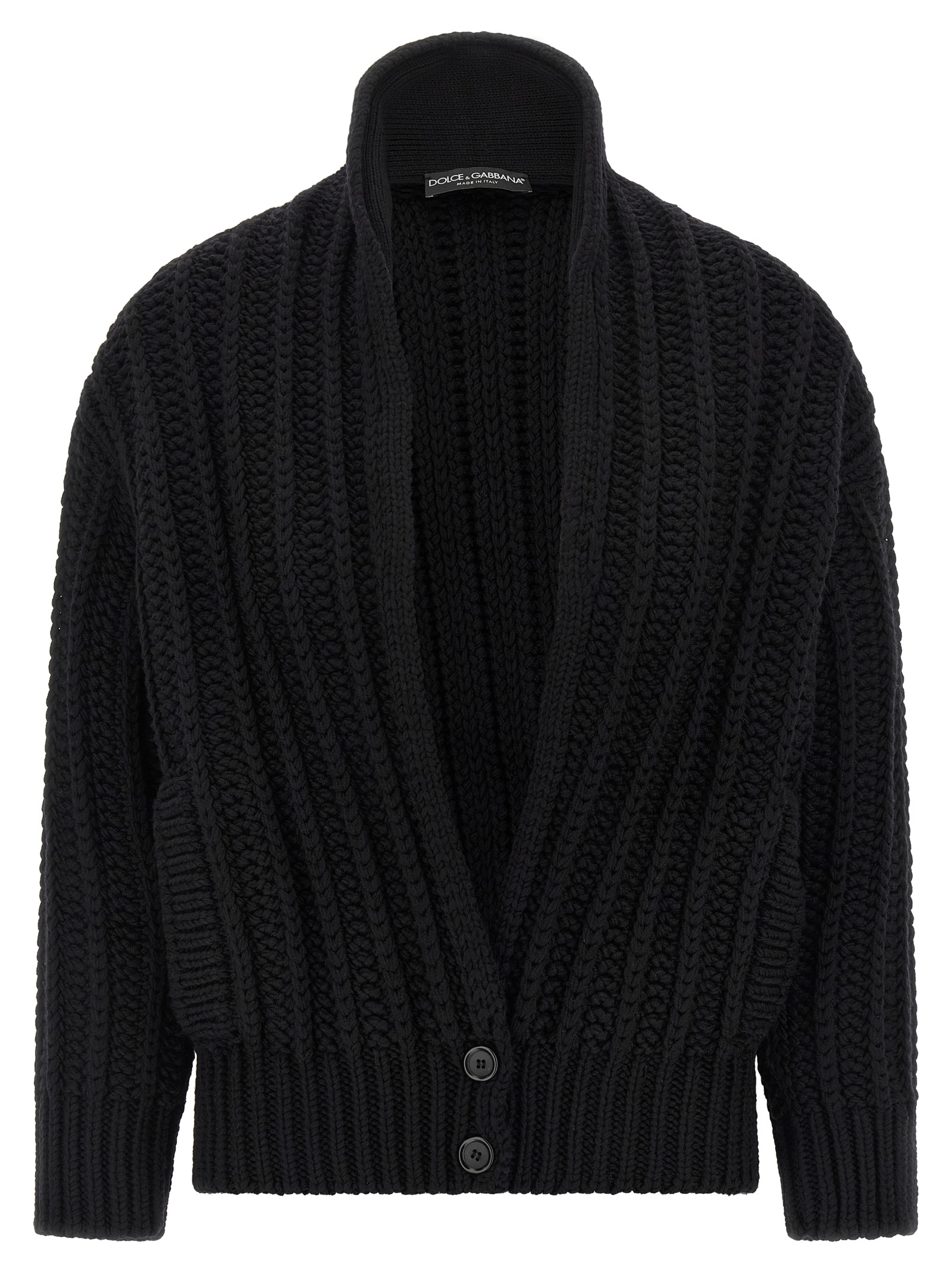 Black Virgin Wool Cardigan