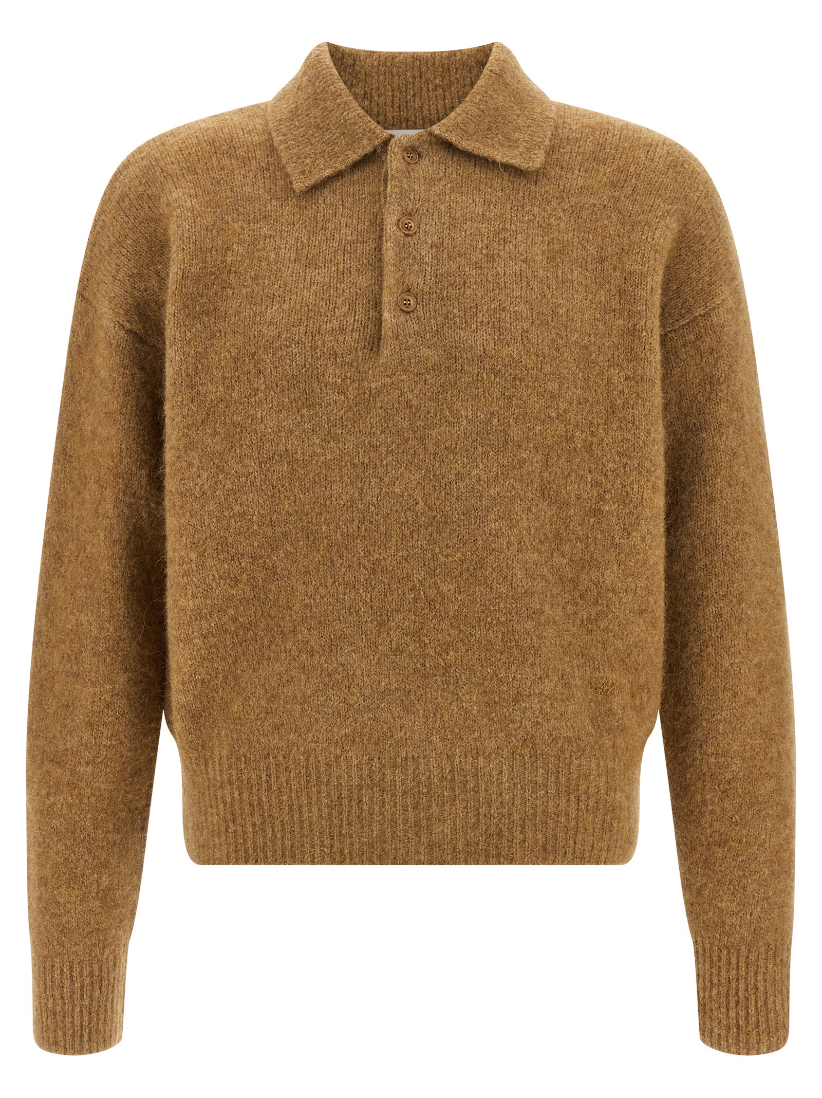 Beige Alpaca Leather Polo Shirt