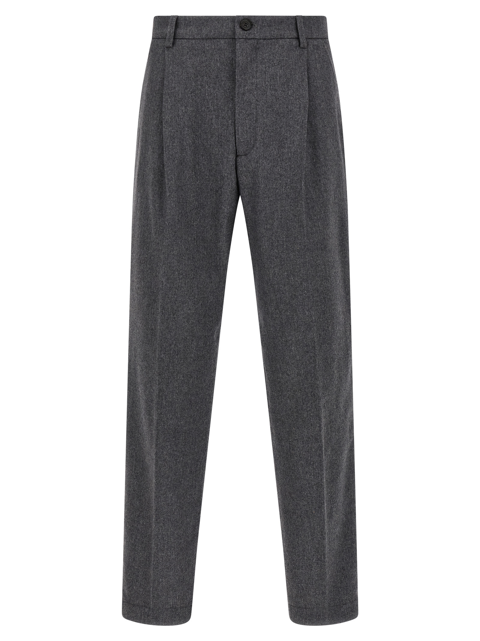 Gray Wool Casual Pants
