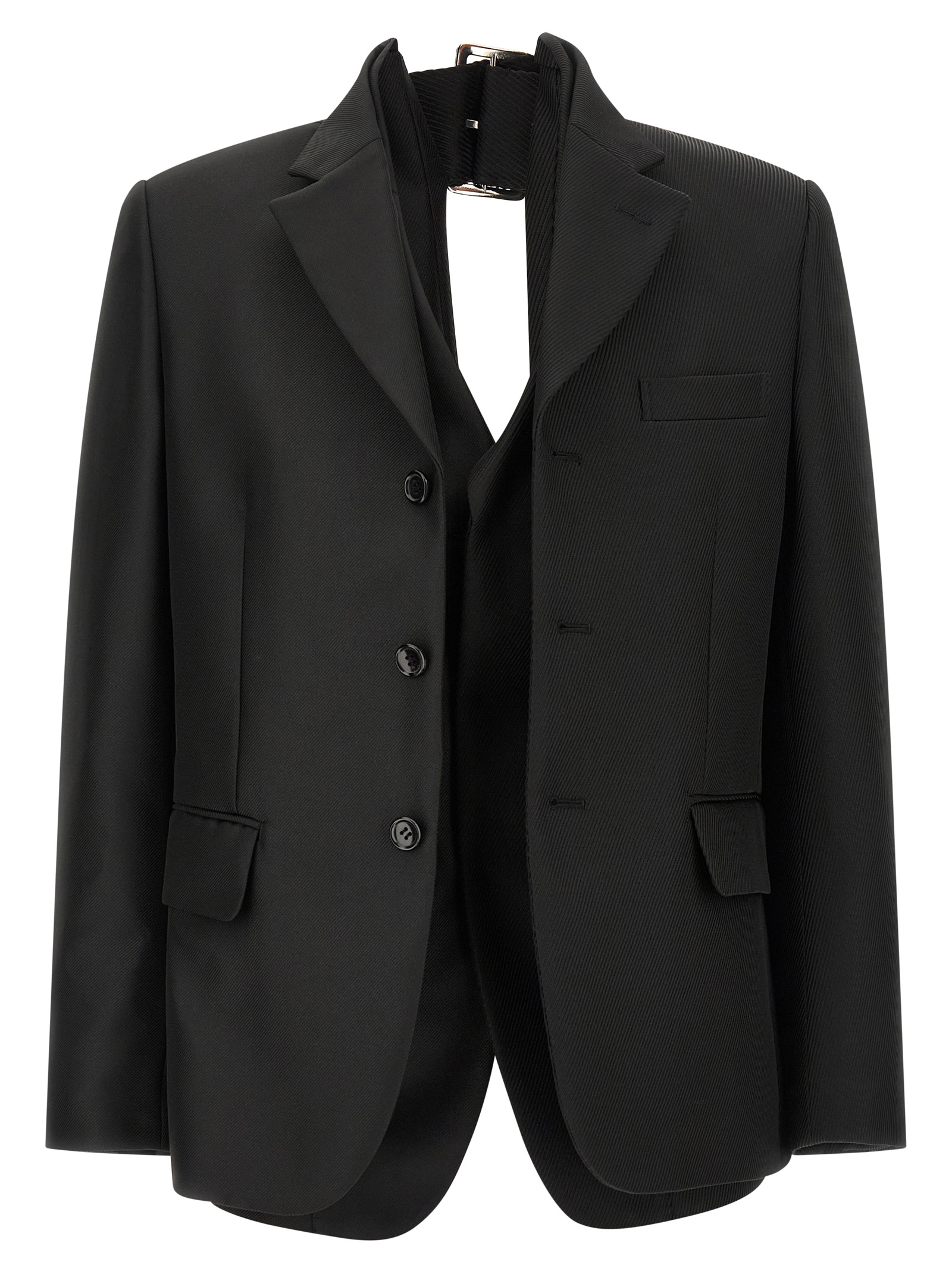 Black Polyester Blazer