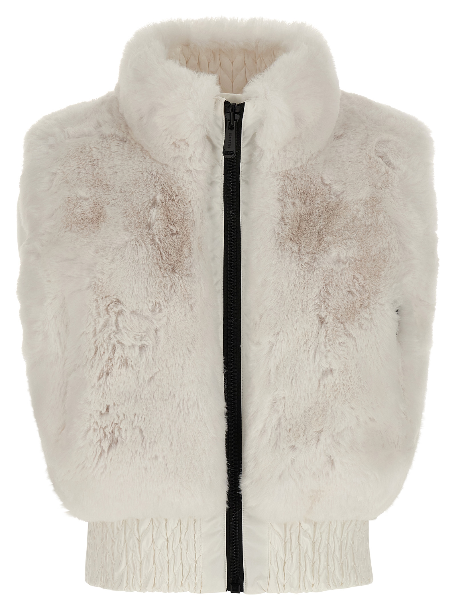 White Polyester Sleeveless Jacket
