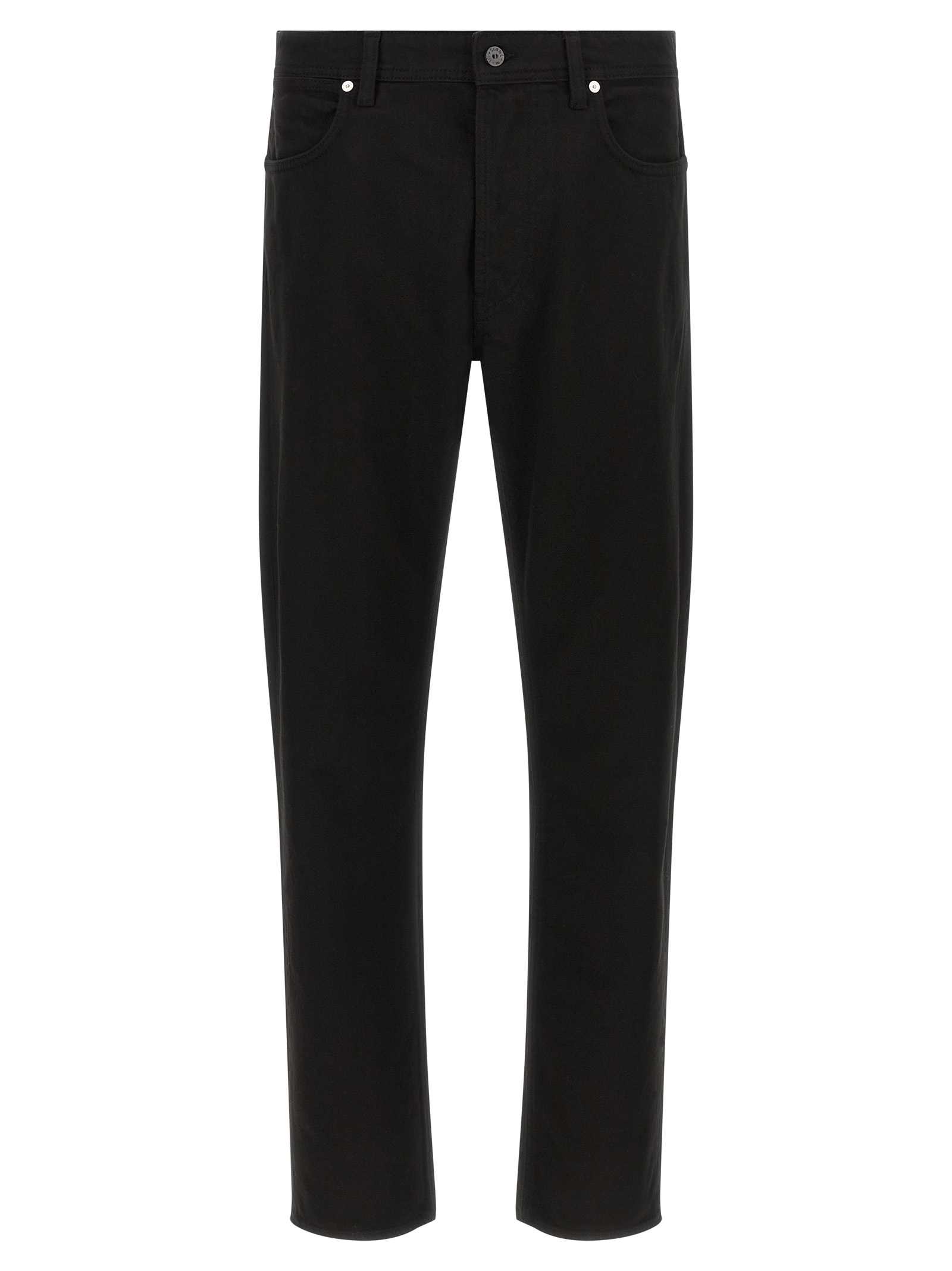 Black Cotton Straight-Leg Jeans