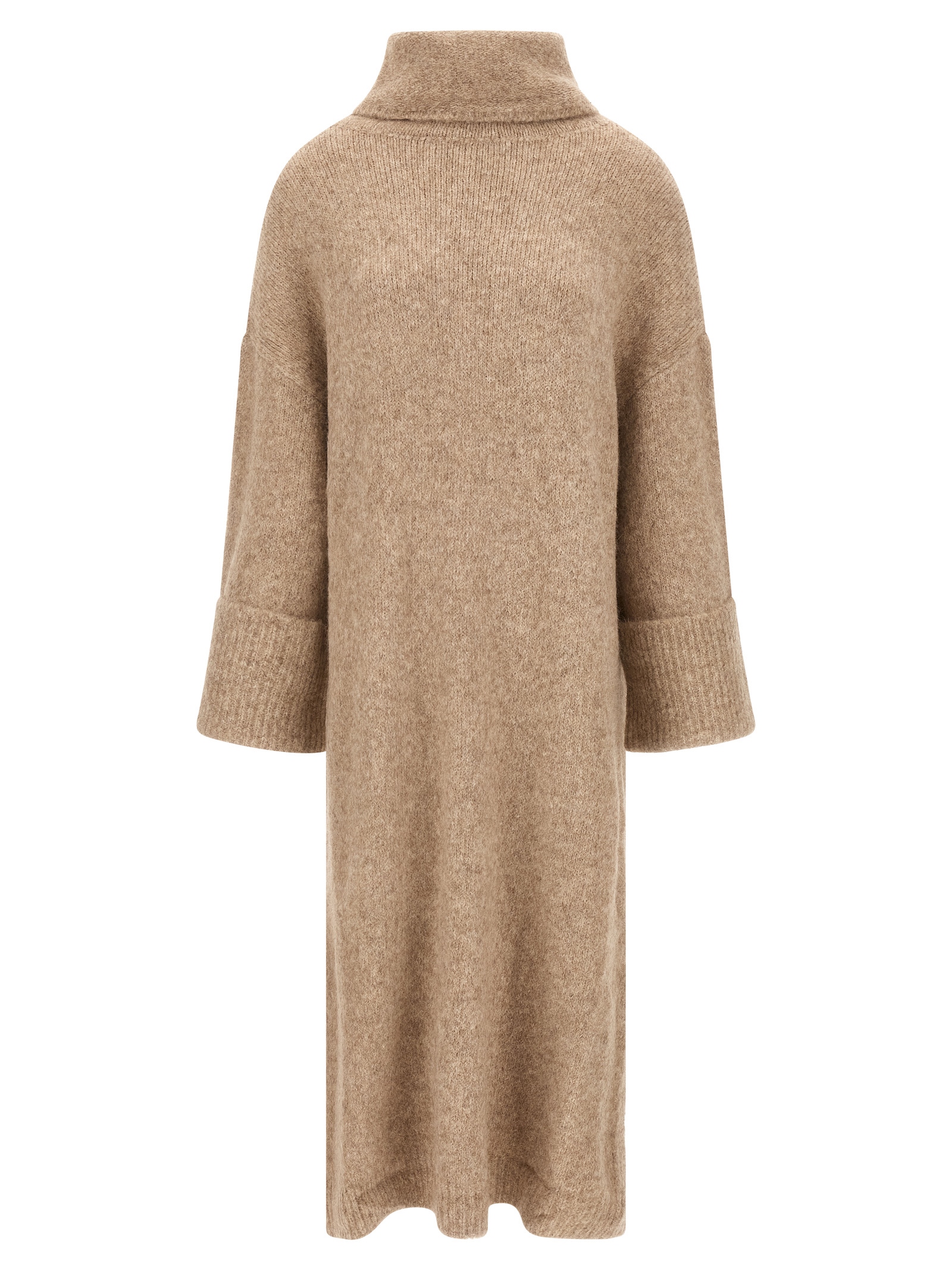 Entire Studios Beige Alpaca Leather Midi Women's Dress