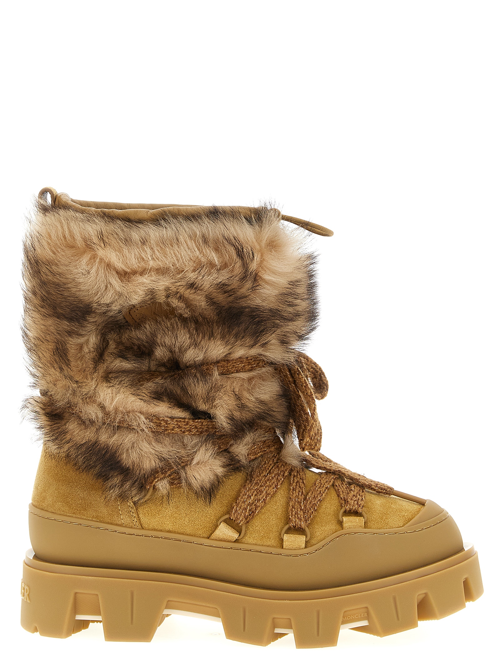 Moncler Brown Calfskin Flat Boots - Women