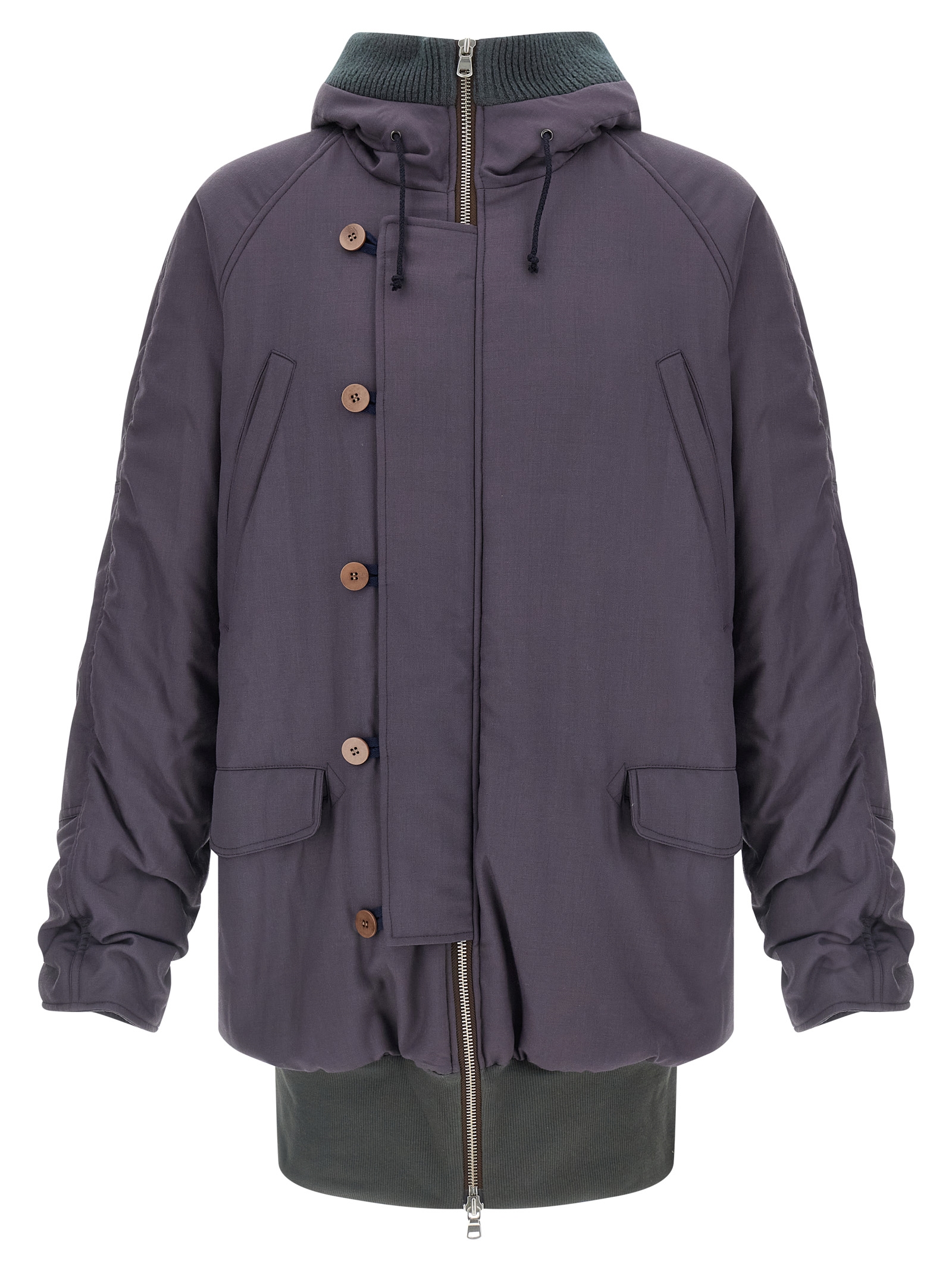 Purple Virgin Wool Parka