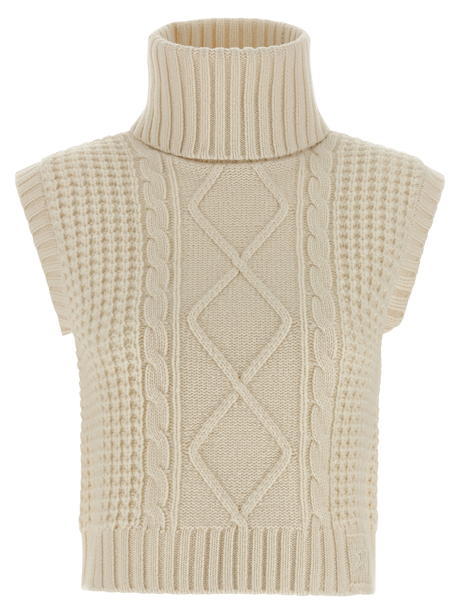 White Merino Wool Sleeveless Jacket