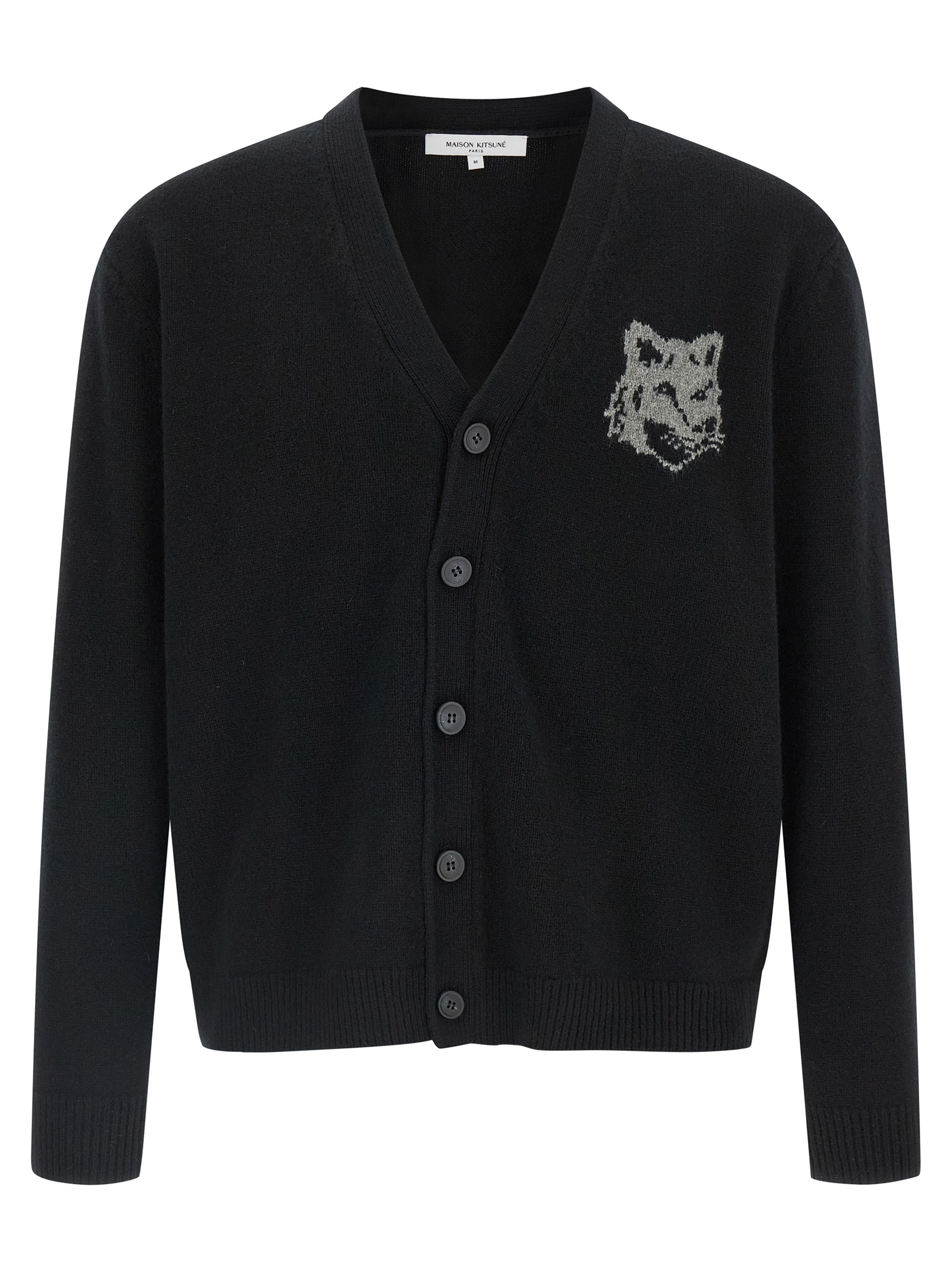 Black Merino Wool Cardigan