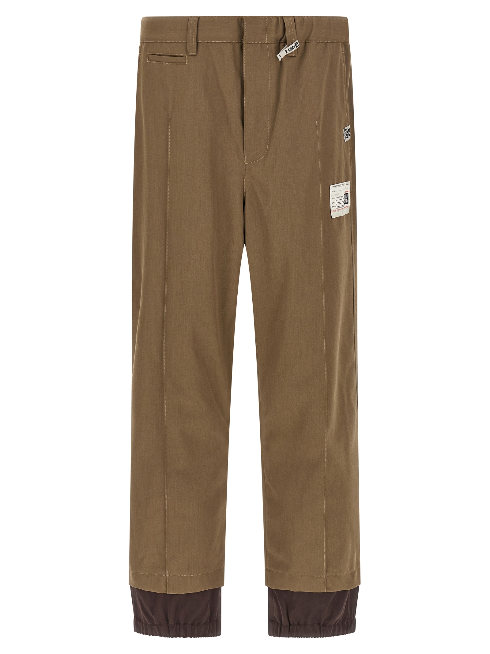 Bicolor Polyester Casual Pants