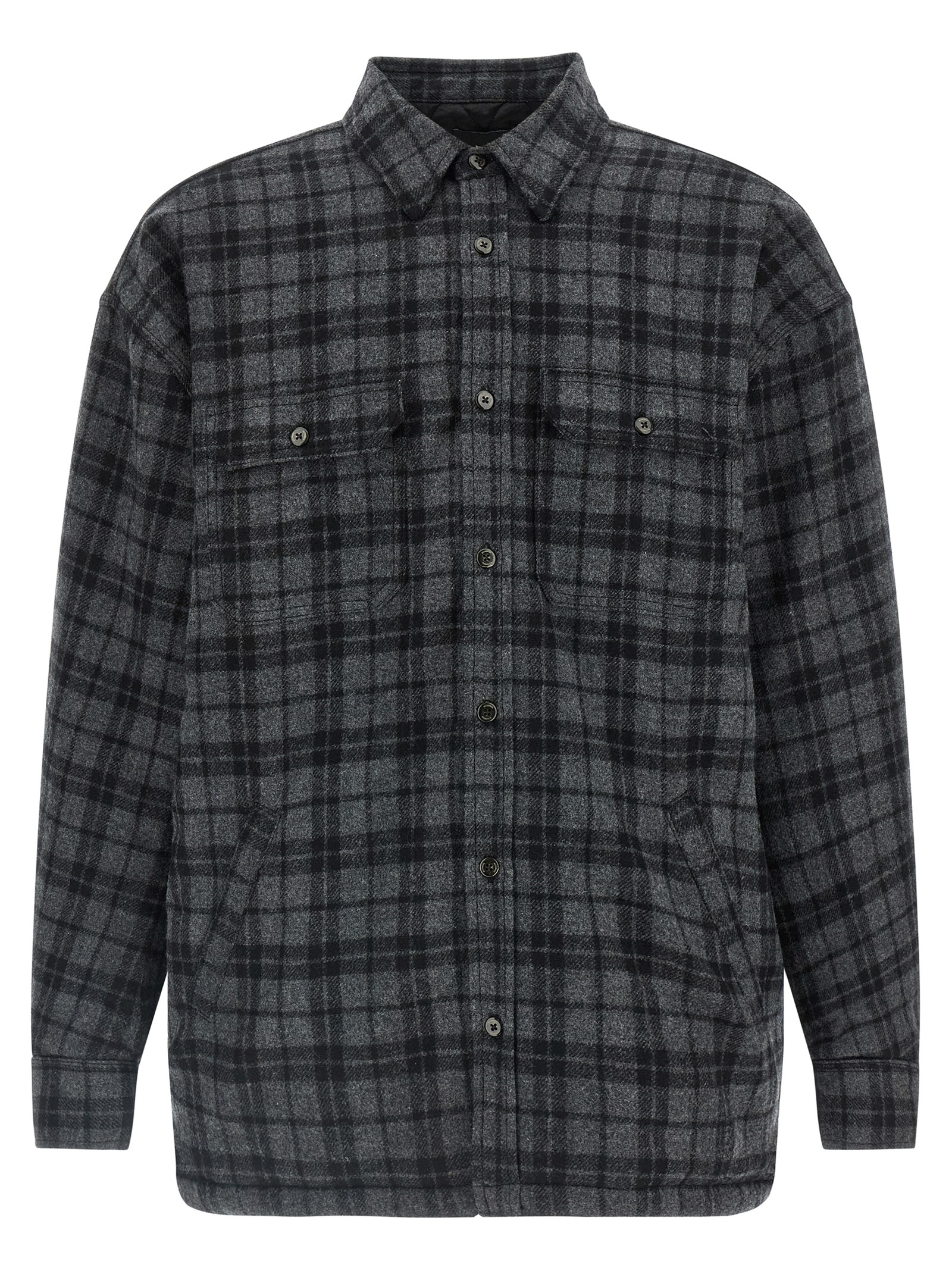 Gray Wool Full-Length Jacket