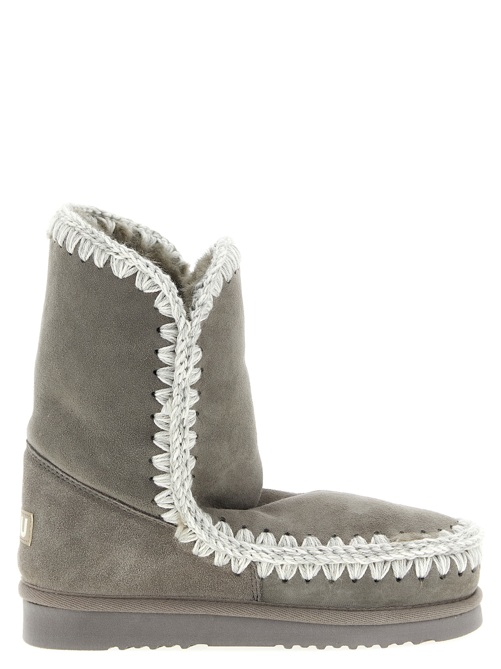 Gray Lambskin Ankle Boots