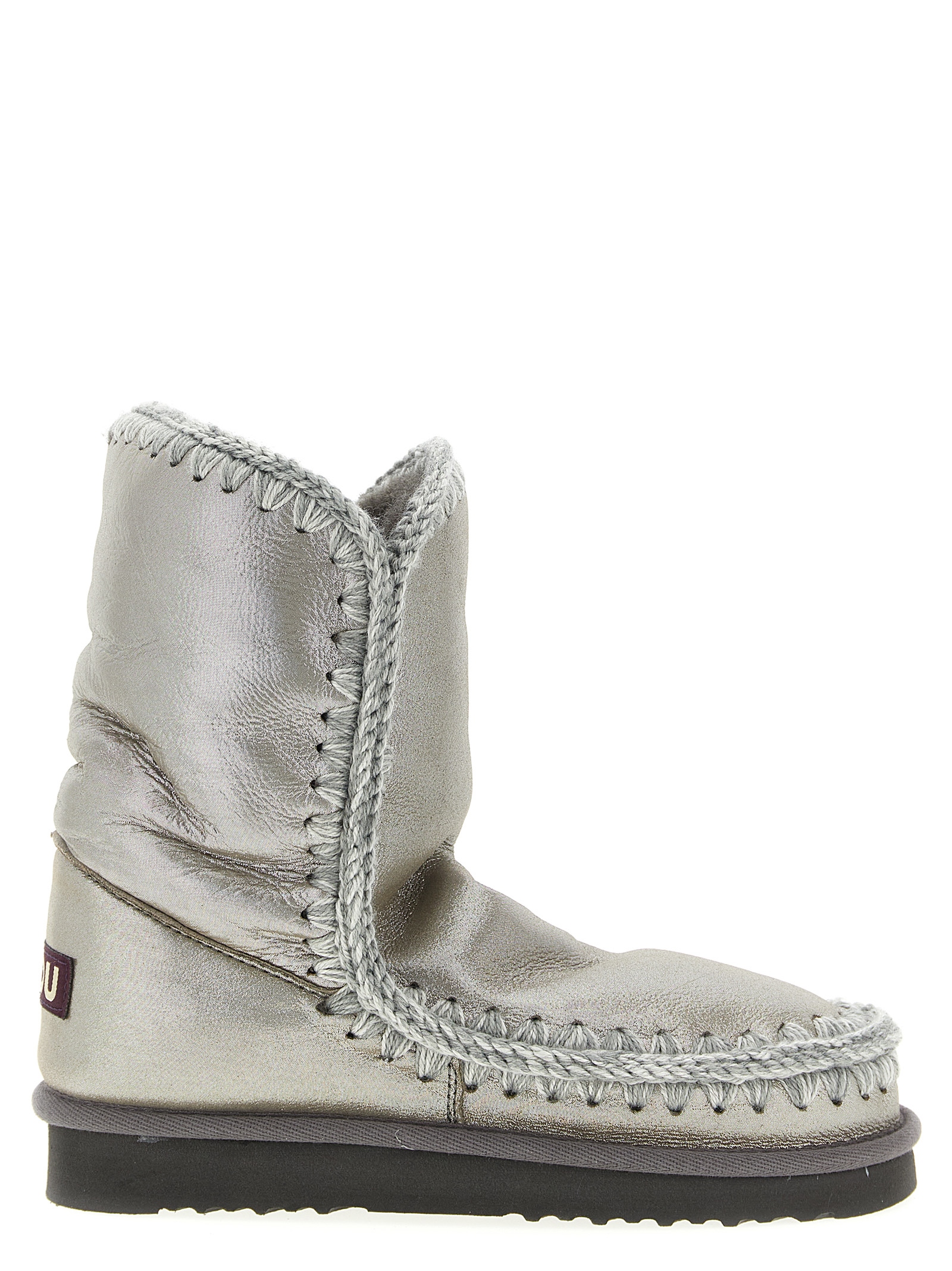 Silver Lambskin Ankle Boots