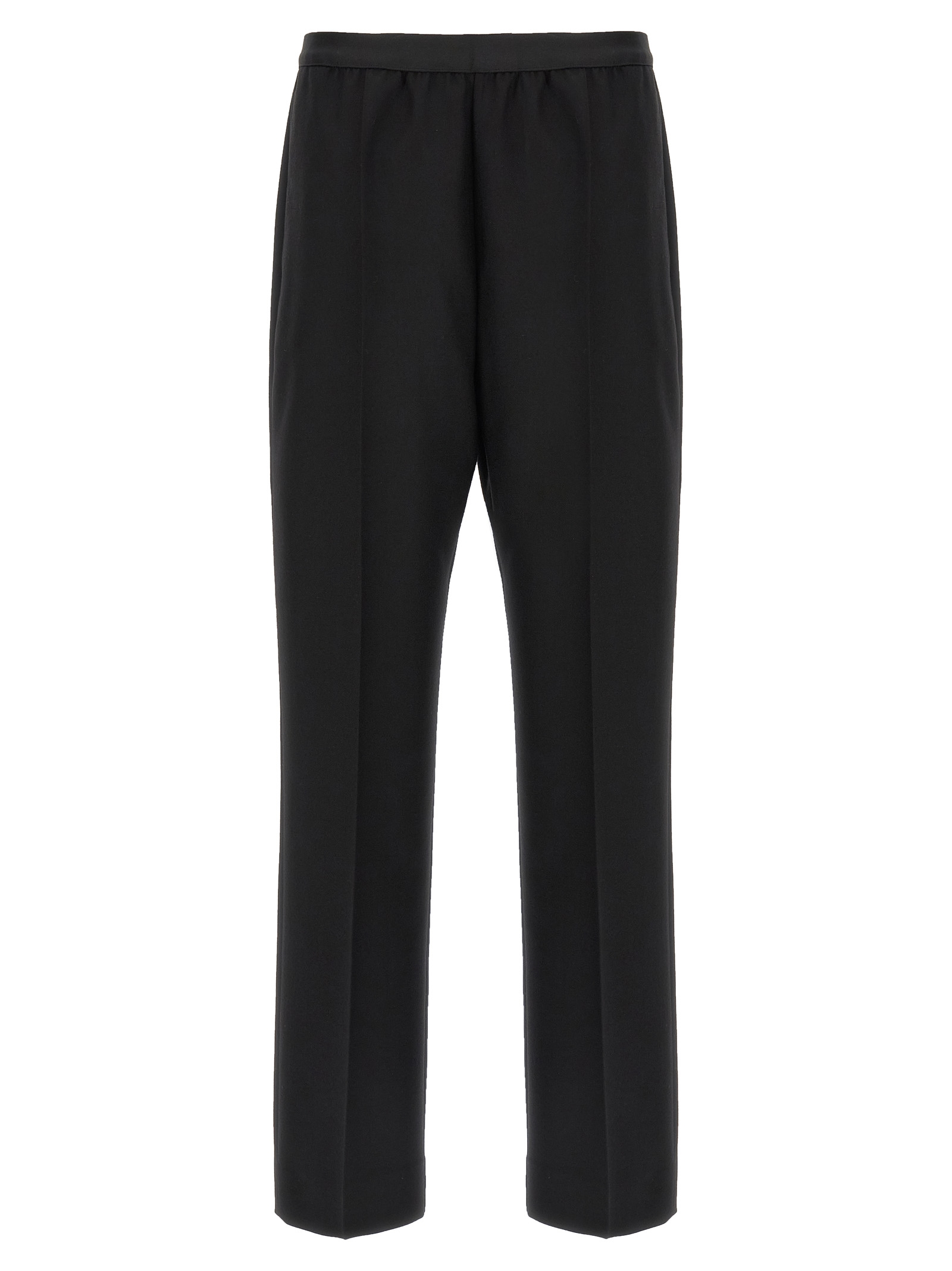 Black Virgin Wool Casual Pants
