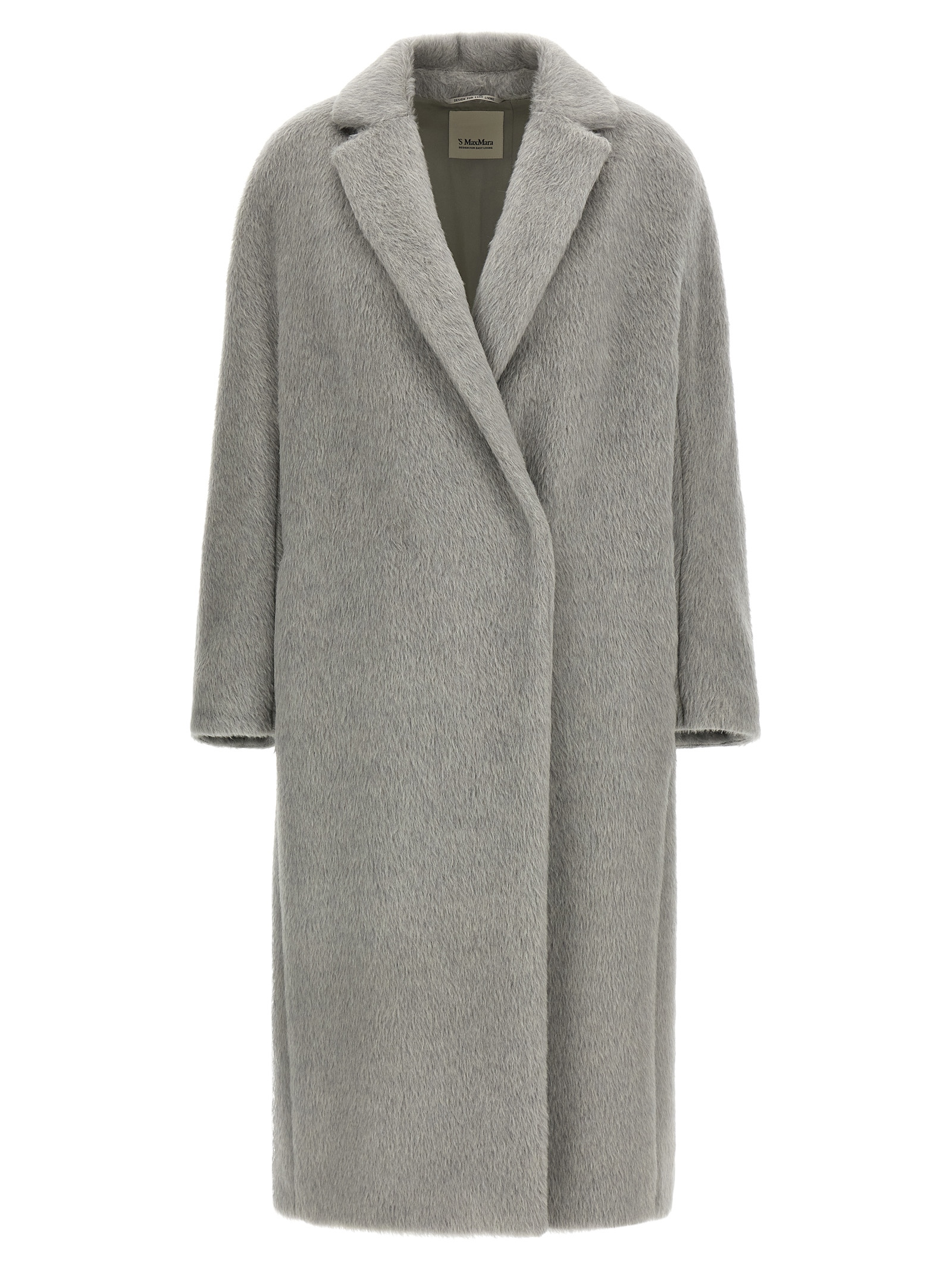 Gray Alpaca Leather Coat