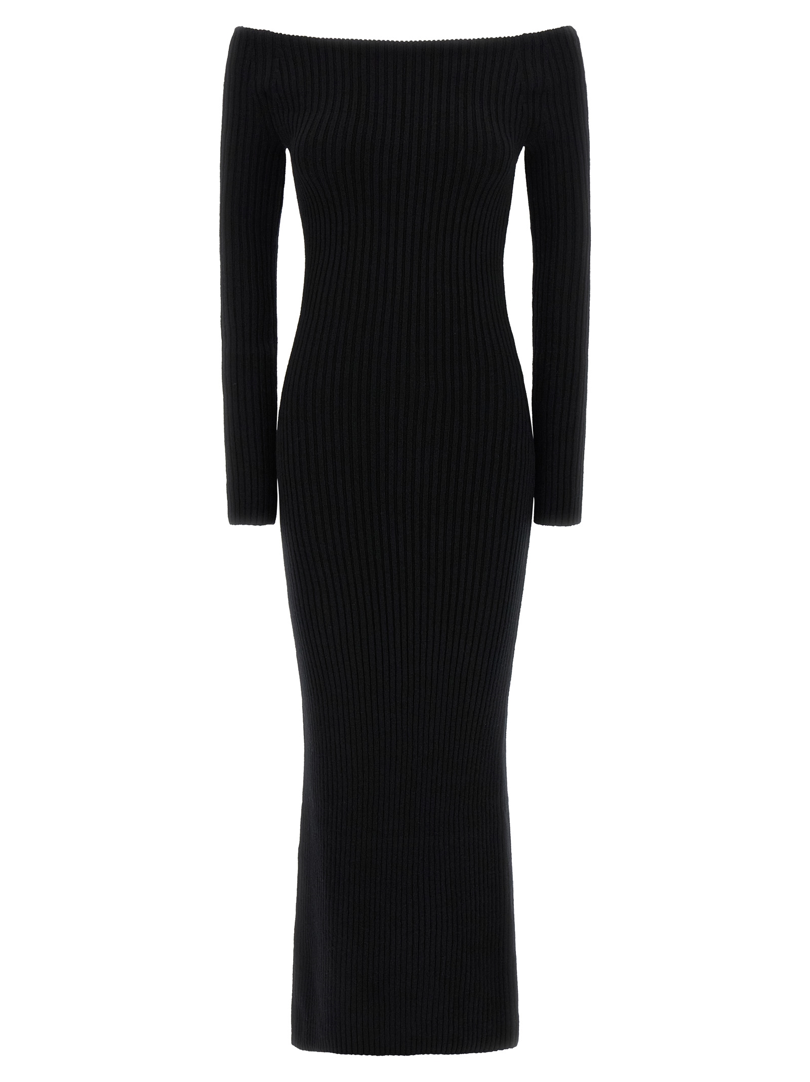 Max Mara Black Wool Long Dress - Women