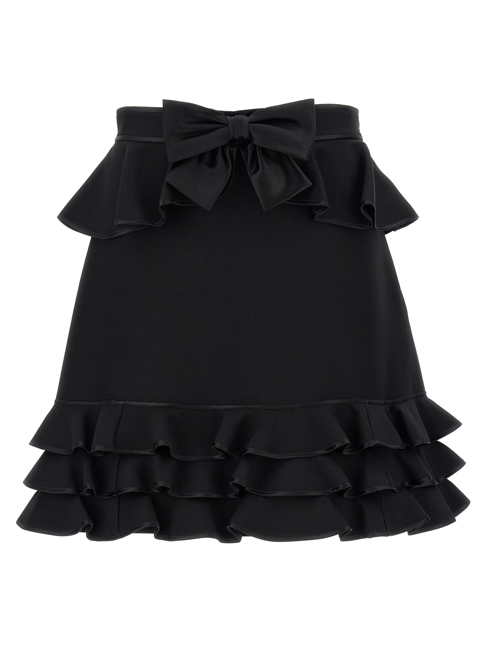 Black Virgin Wool Long Skirt