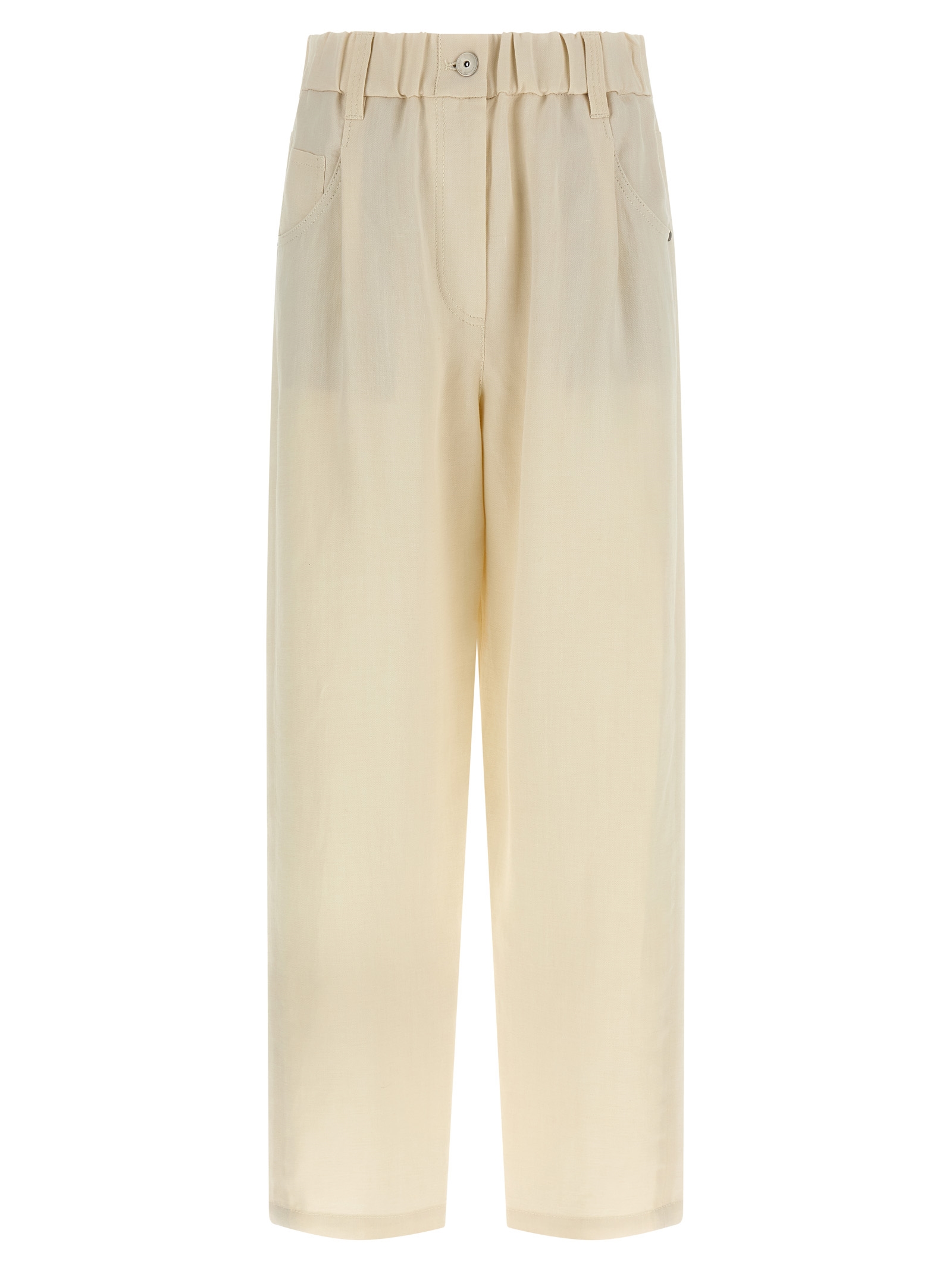 White Viscose Casual Pants