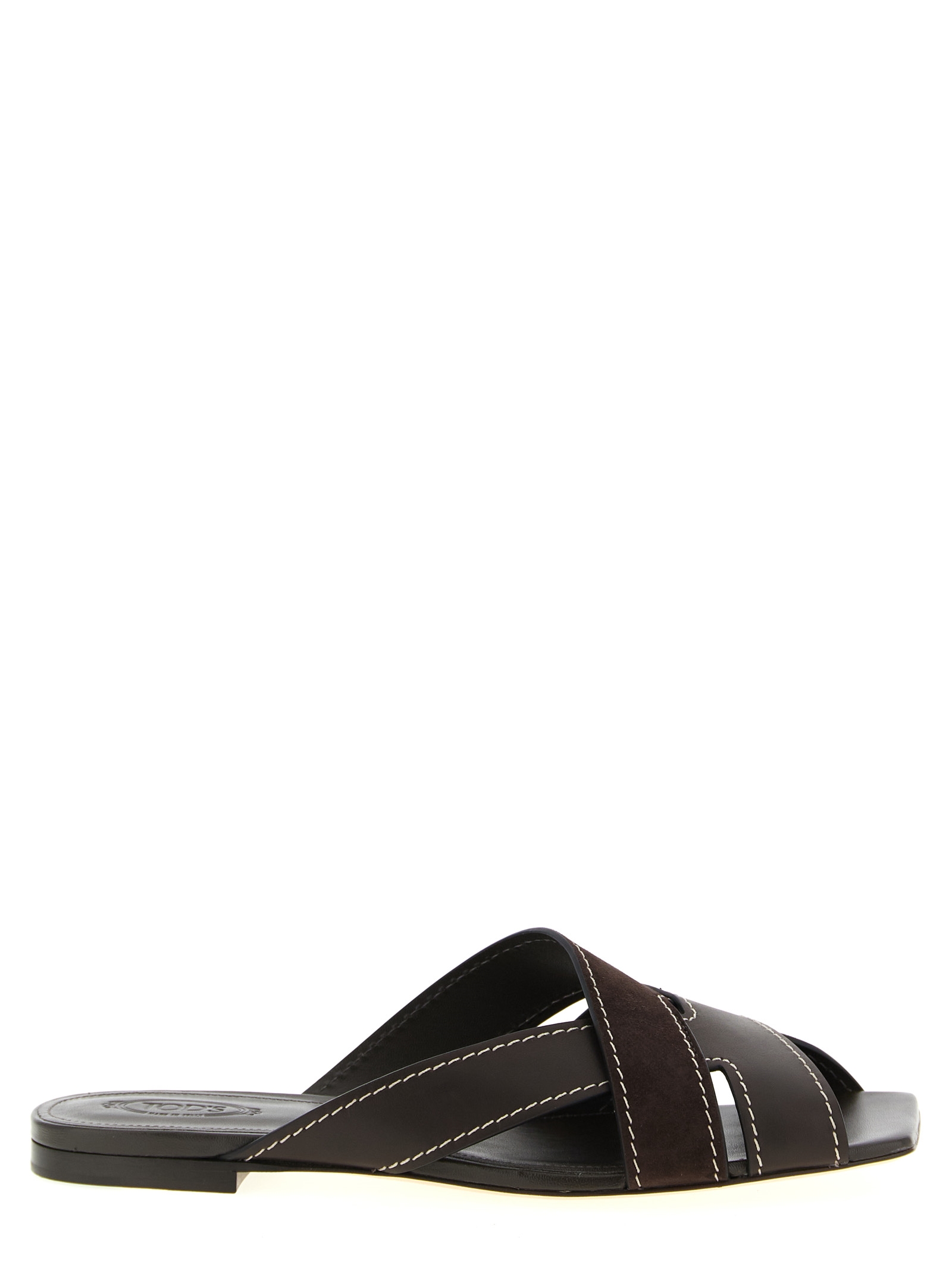 Brown Calfskin Slides