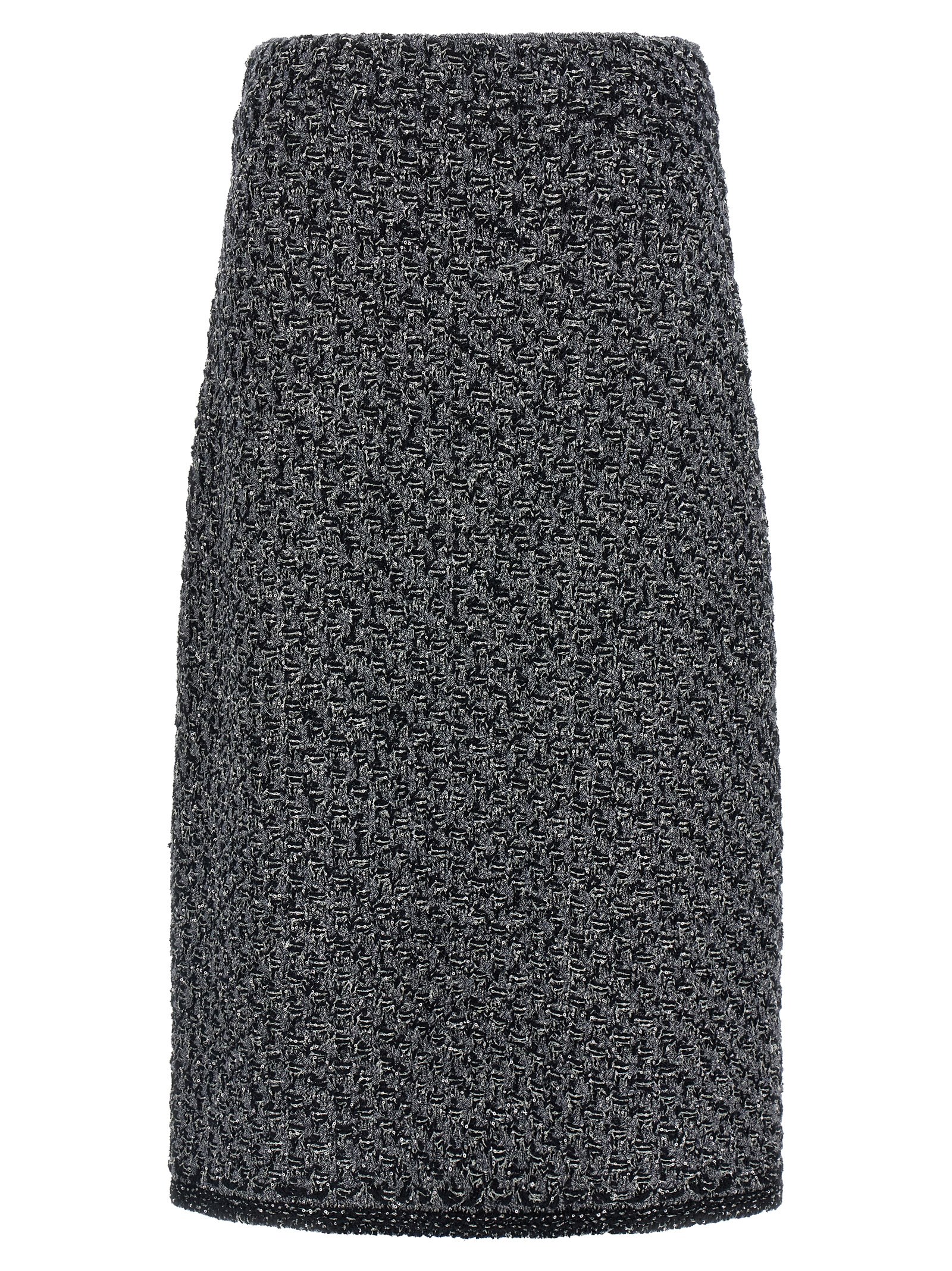 Blue Cotton Midi Skirt