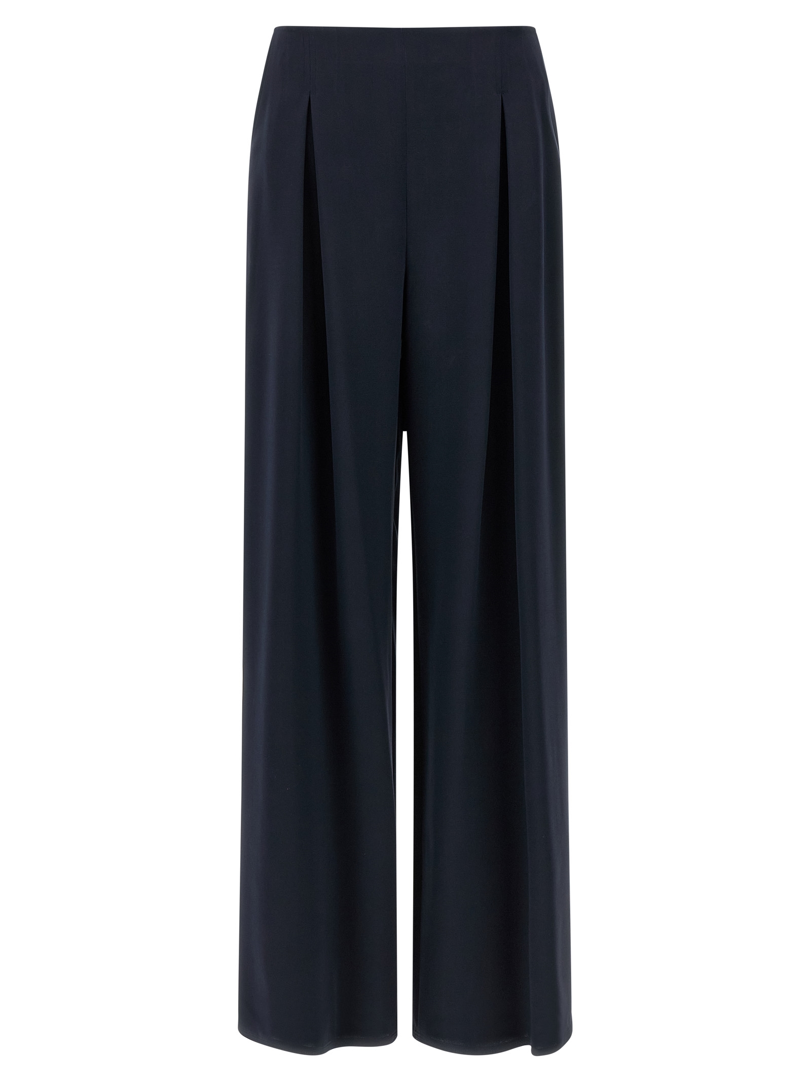 Blue Silk Casual Pants