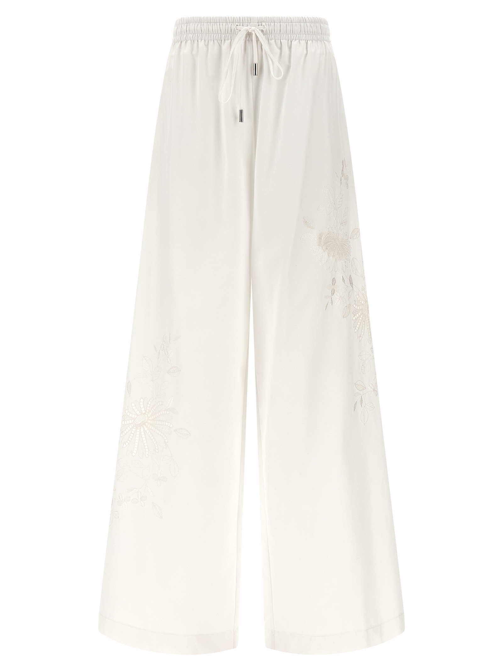 White Cotton Casual Pants