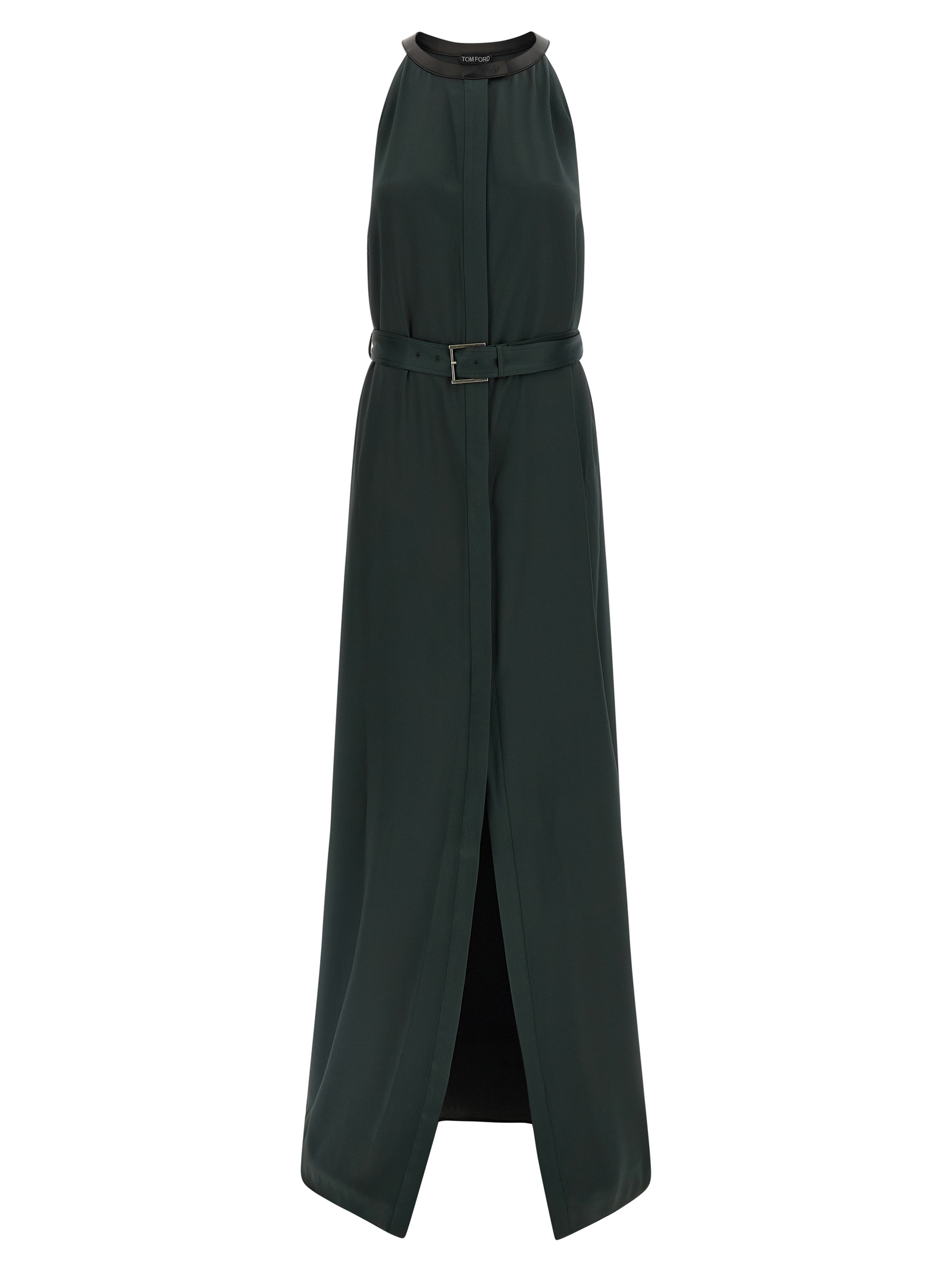 Bicolor Acetate Long Dress