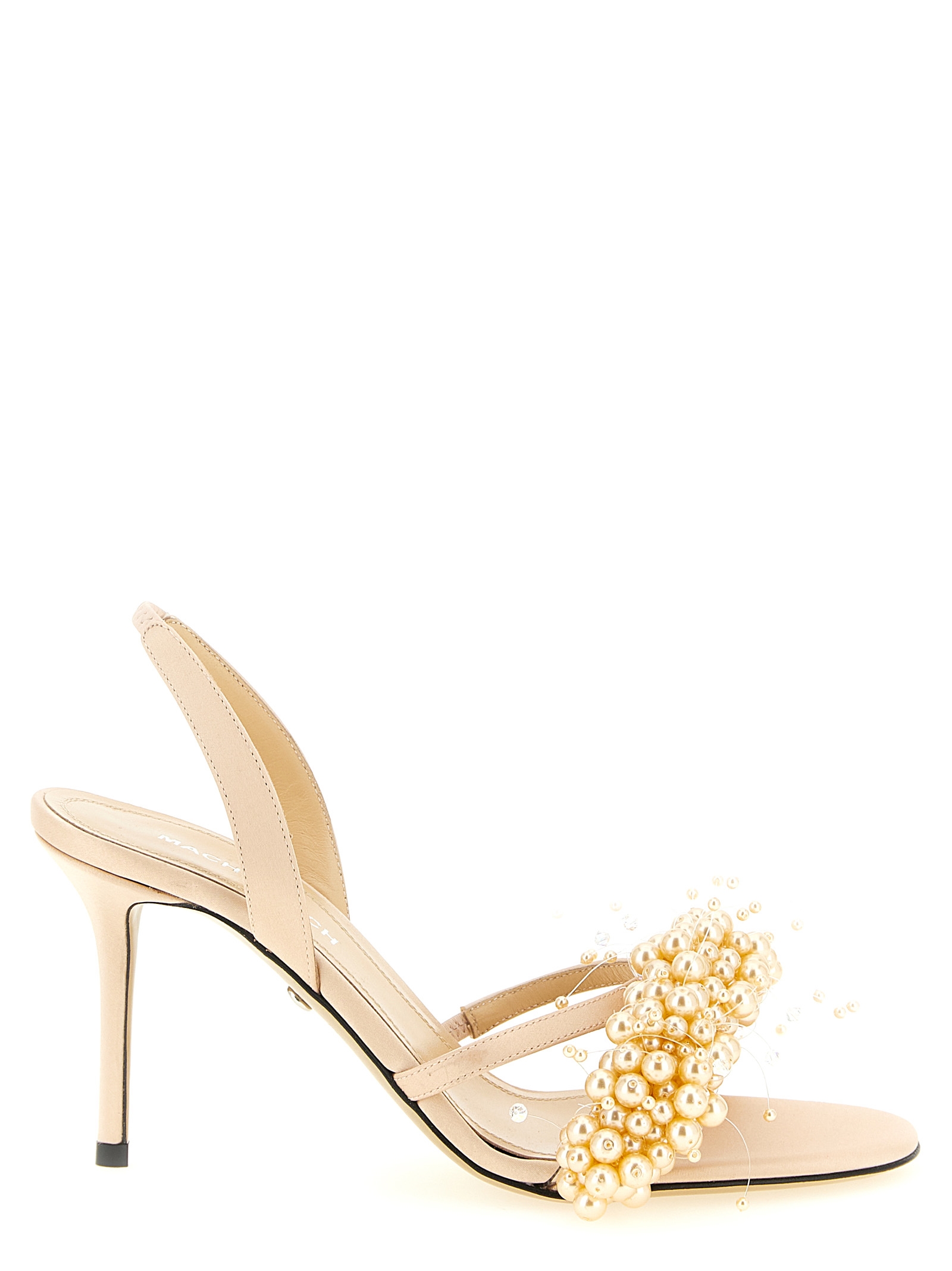 Gold Satin Stiletto Heel Sandals