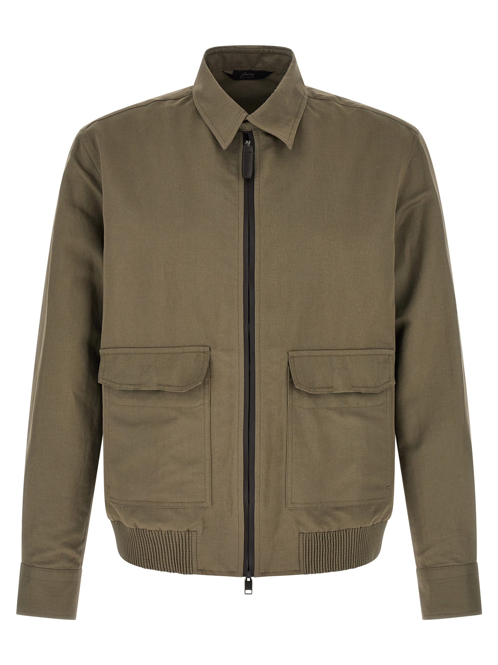 Bicolor Linen Full-Length Jacket