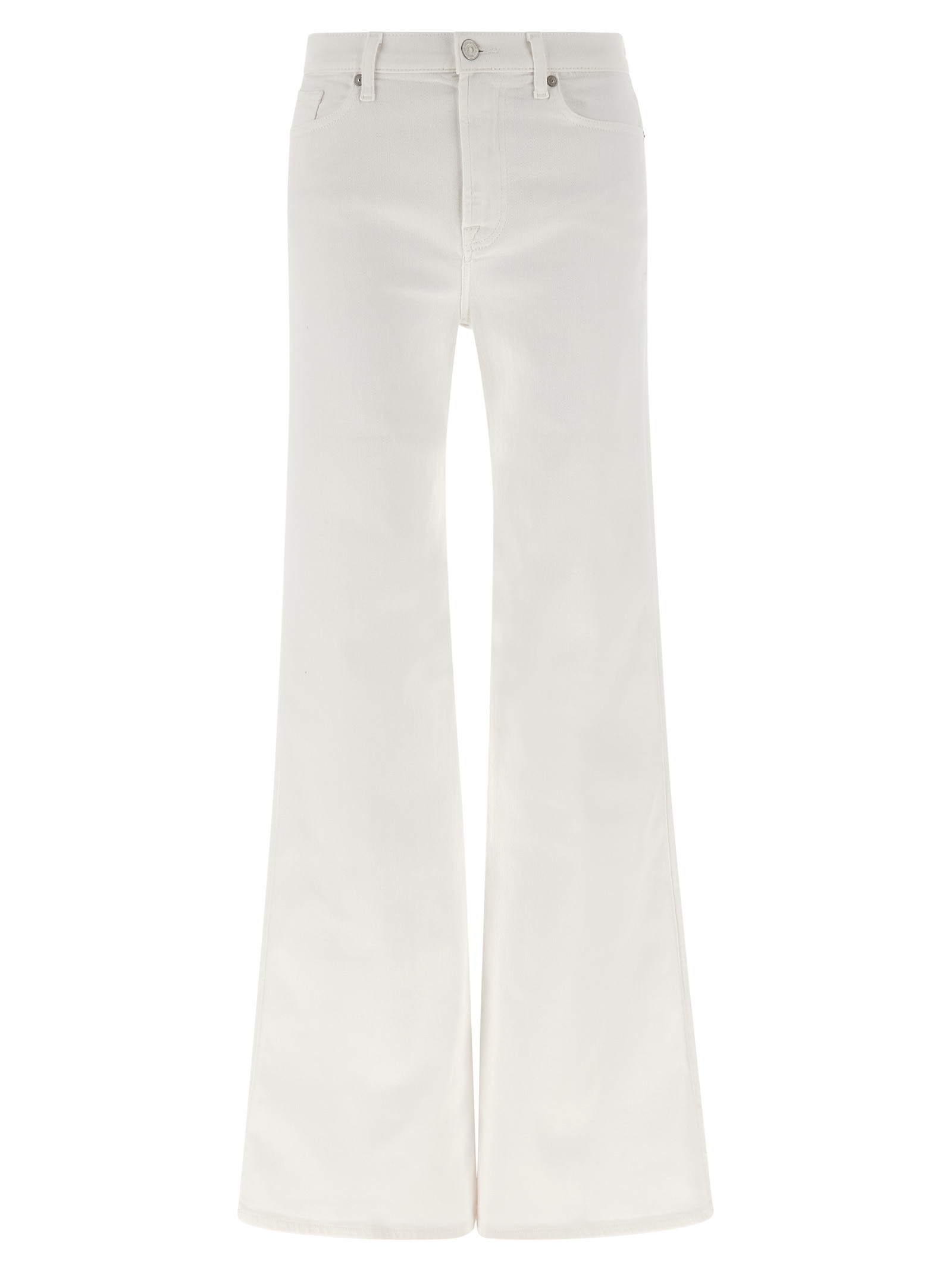 White Cotton Flared Jeans