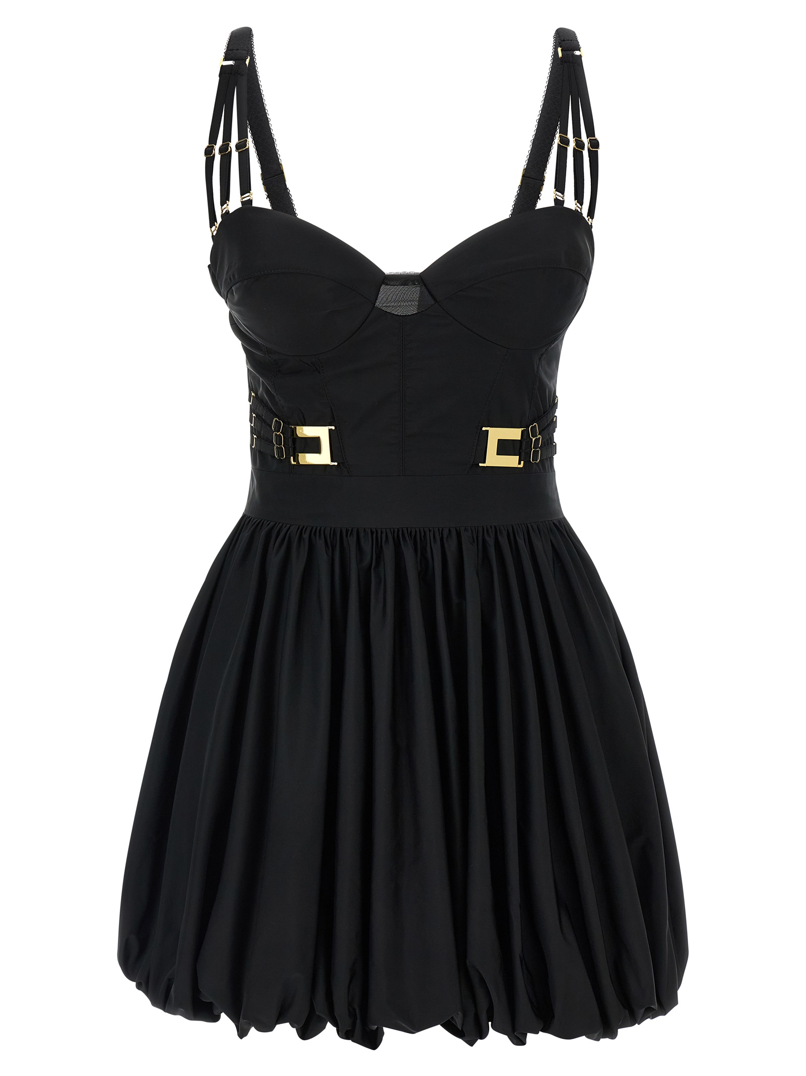 Black Polyester Short Dress