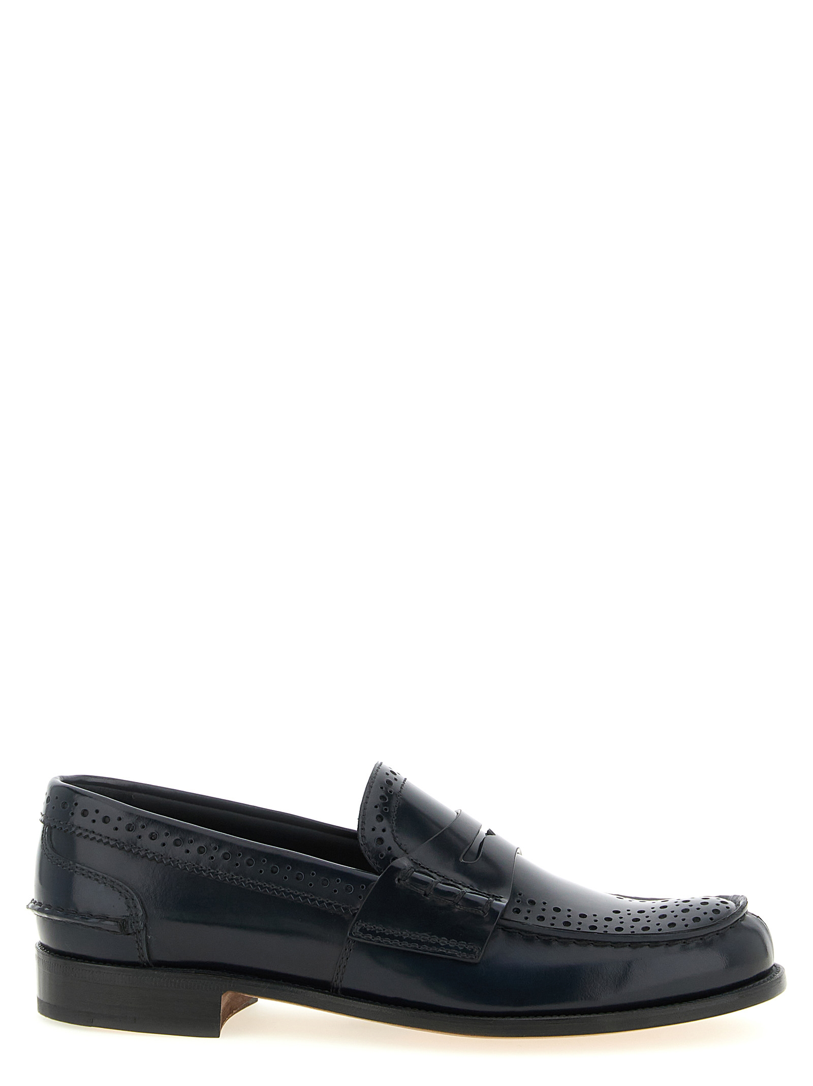 Blue Calfskin Slip-On Loafers