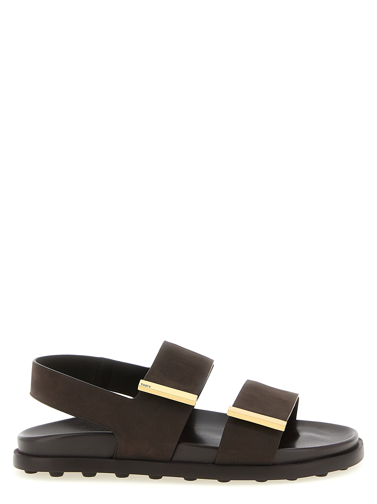 Brown Calfskin Flat Sandals