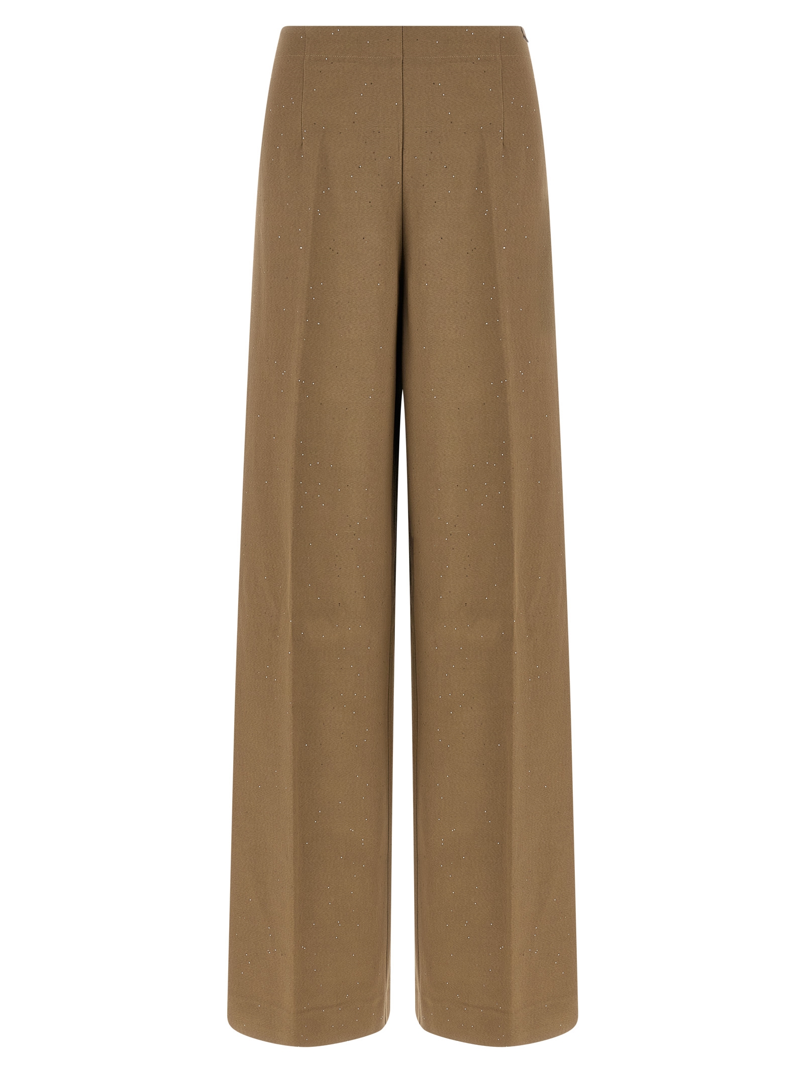 Brown Viscose Casual Pants