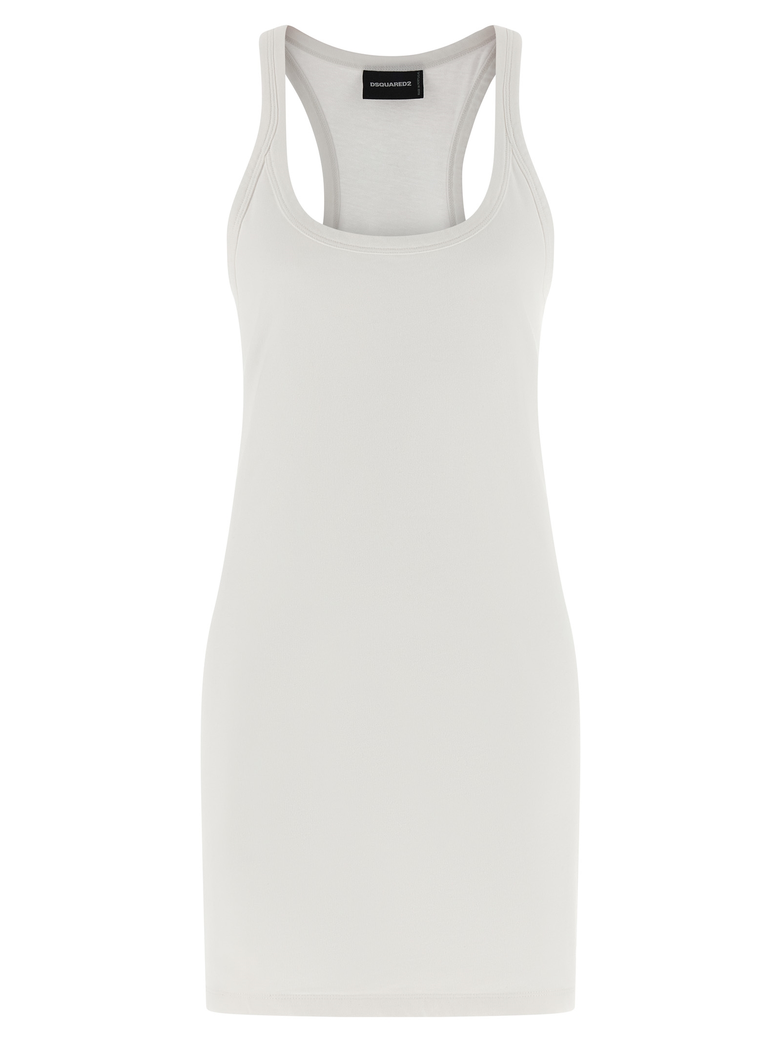 White Cotton Short Dress